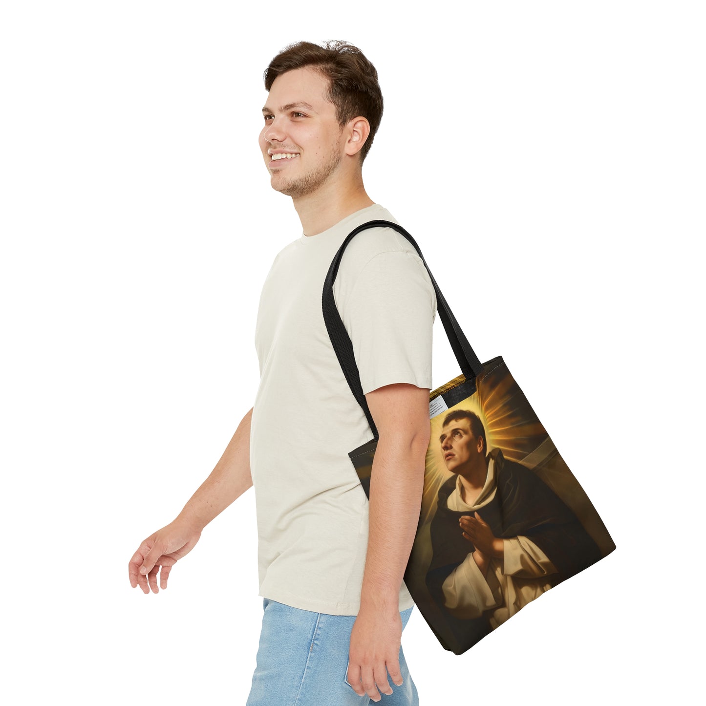 Saint Thomas Aquinas Tote Bag - Three sizes - Large Medium Small Faith Art Bag - Catholic purse - Double Sided - Patron Saint Art