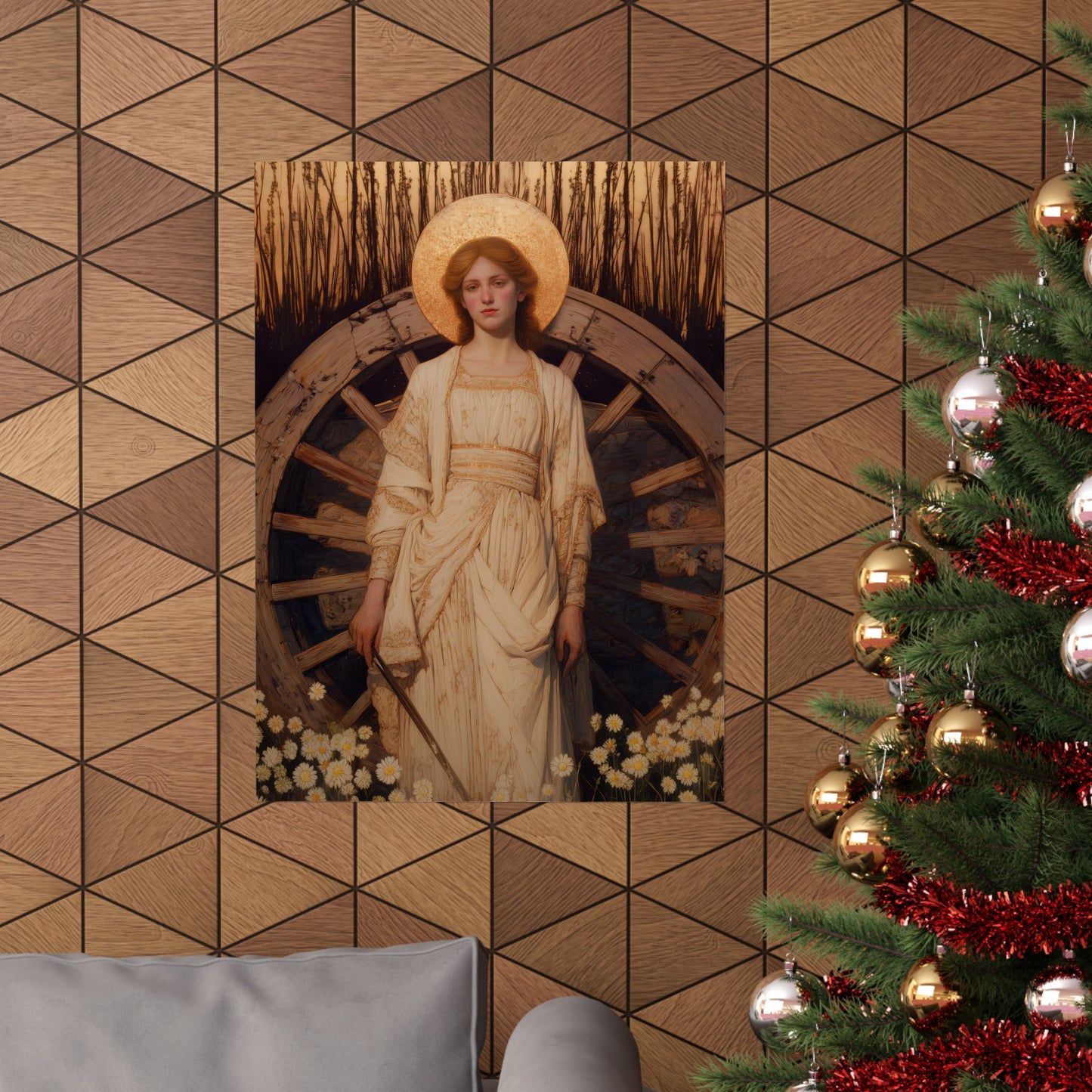 Saint Catherine of Alexandria - Sanctified Souls Print - Multiple Sizes - Premium Posters - Catholic Art - Christian Home Decor Artwork