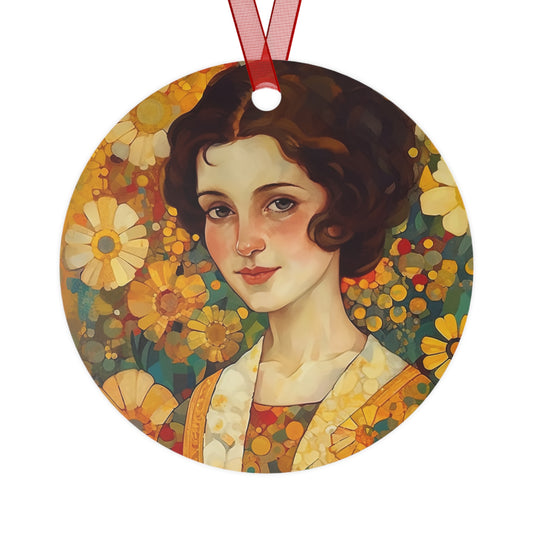 Saint Gianna Beretta Molla Metal Ornament - Religious Holiday Christmas Ornament and Keepsake - Double sided Keepsake Religious Ornament