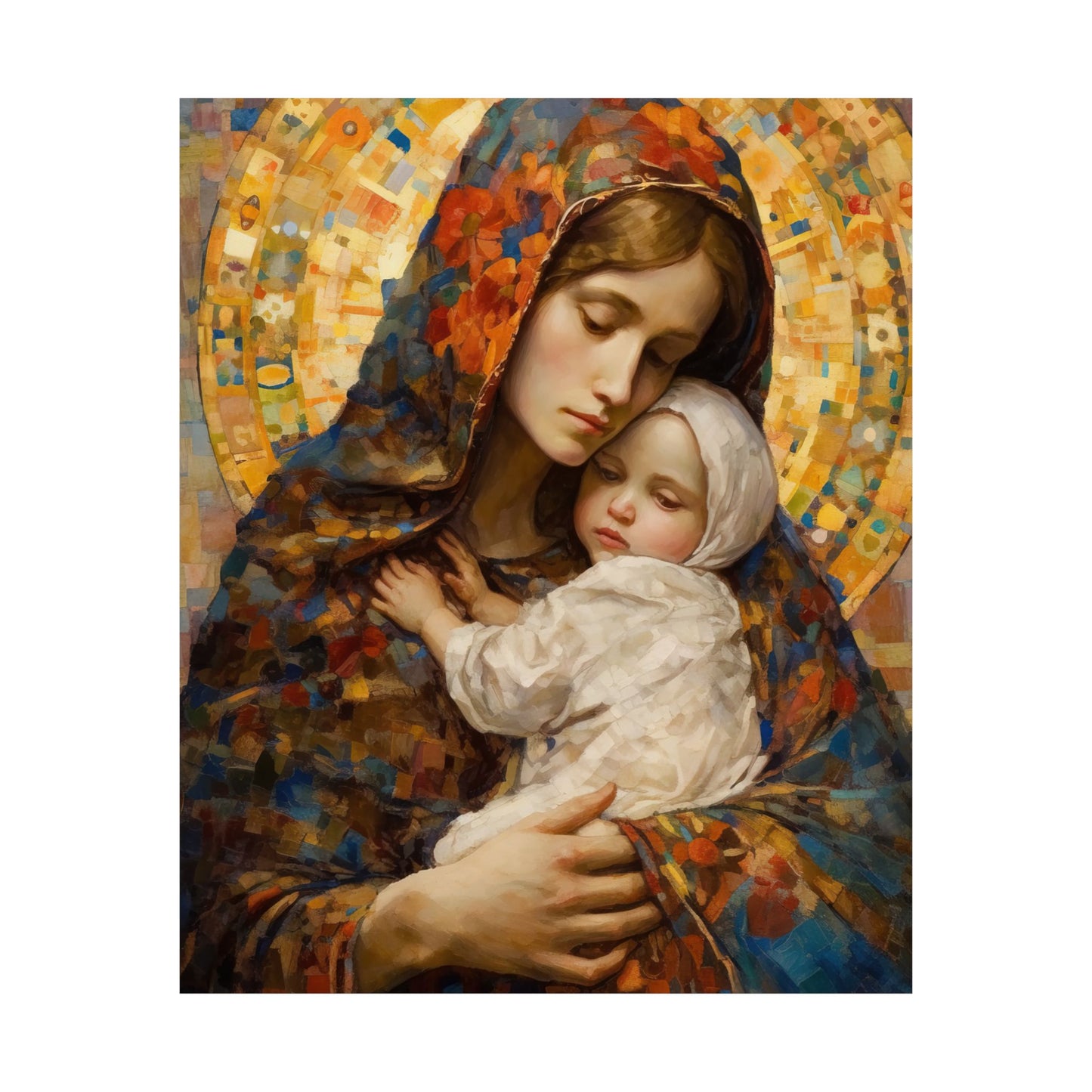 Holy Maternal Bond - Mary and the Christ Baby - Multiple Sizes - Premium Matte Vertical Posters - Christ Child