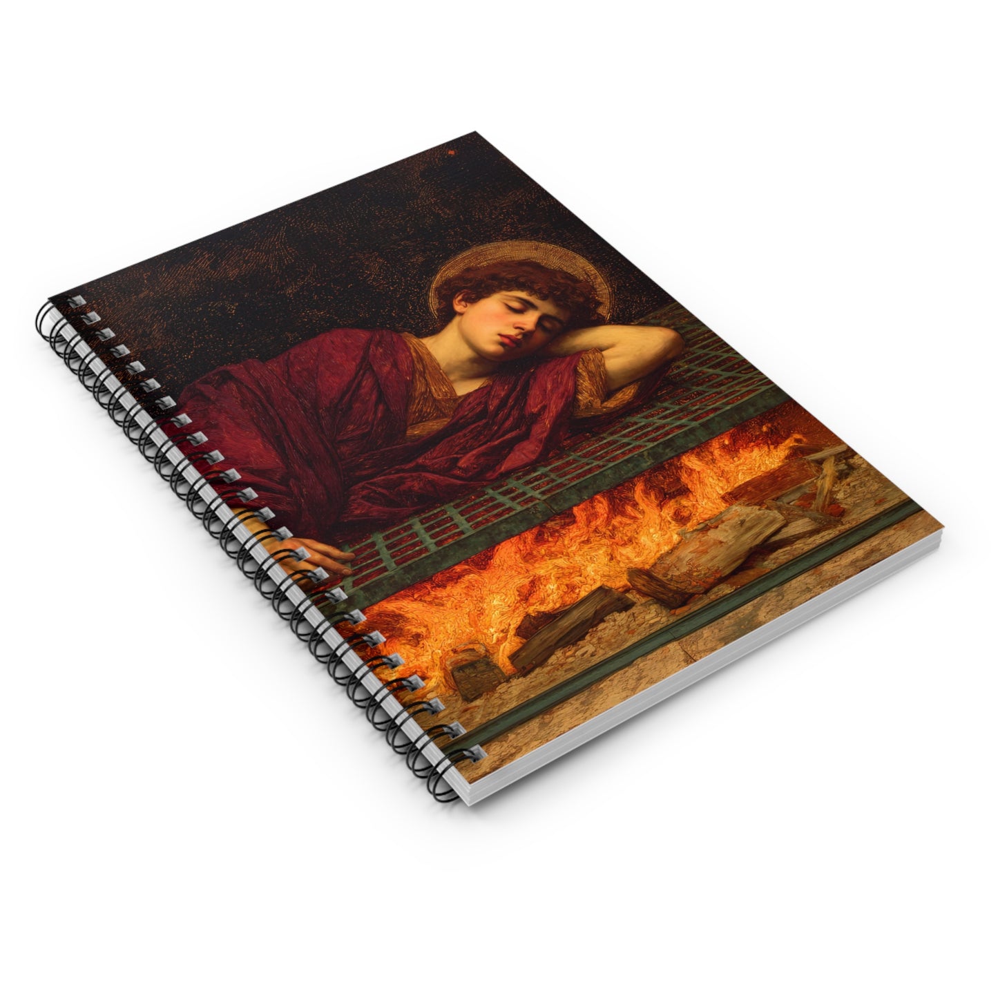 Saint Lawrence - Sanctified Souls Art - Religious Based Notebook - Spiral Notebook - Prayer journal