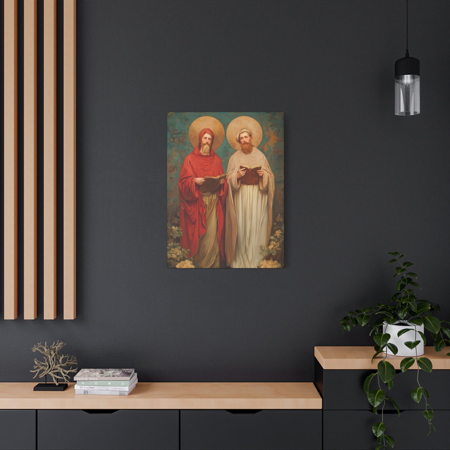 Saints Cosmas and Damian - Multiple Sizes - Catholic Home art - Museum Wrapped Canvas - Sanctified Souls Print - Catholic Martyr Art