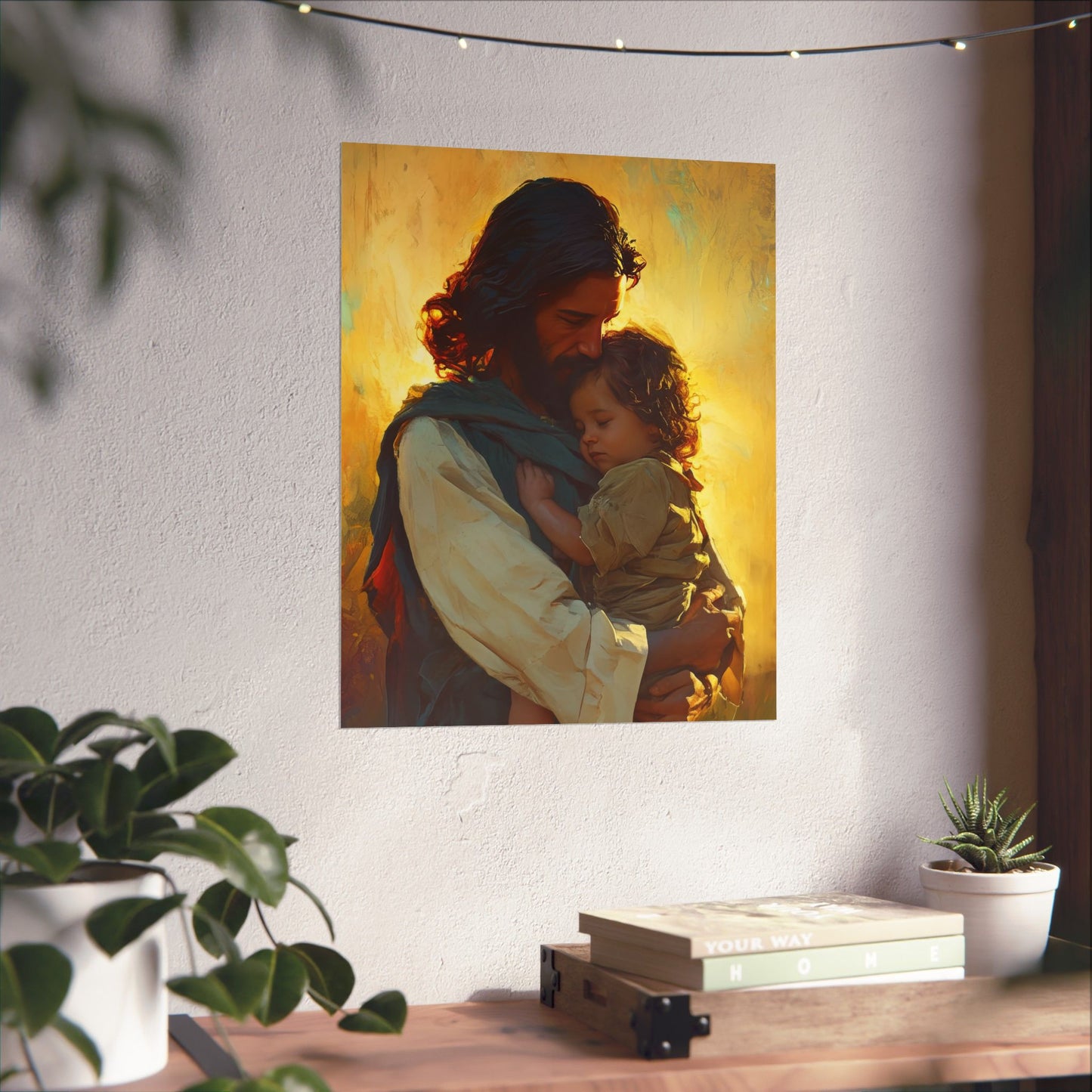 Divine Protector of the Innocent - Christ and Child Poster Print - Sanctified Souls Print - Catholic Art - Christian painting