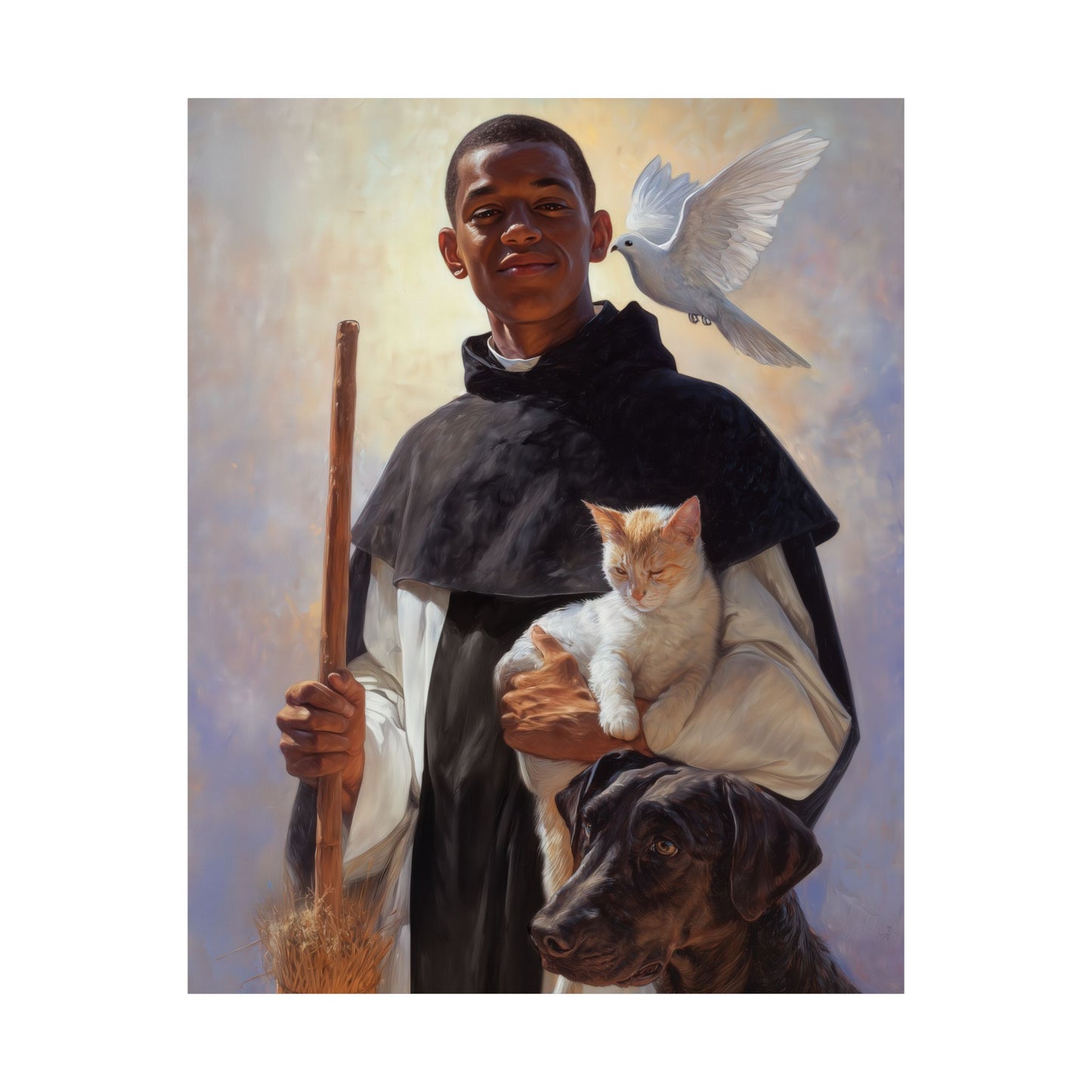 Saint Martin de Porres - Sanctified Souls Print - Multiple Sizes - Premium Matte Vertical Posters