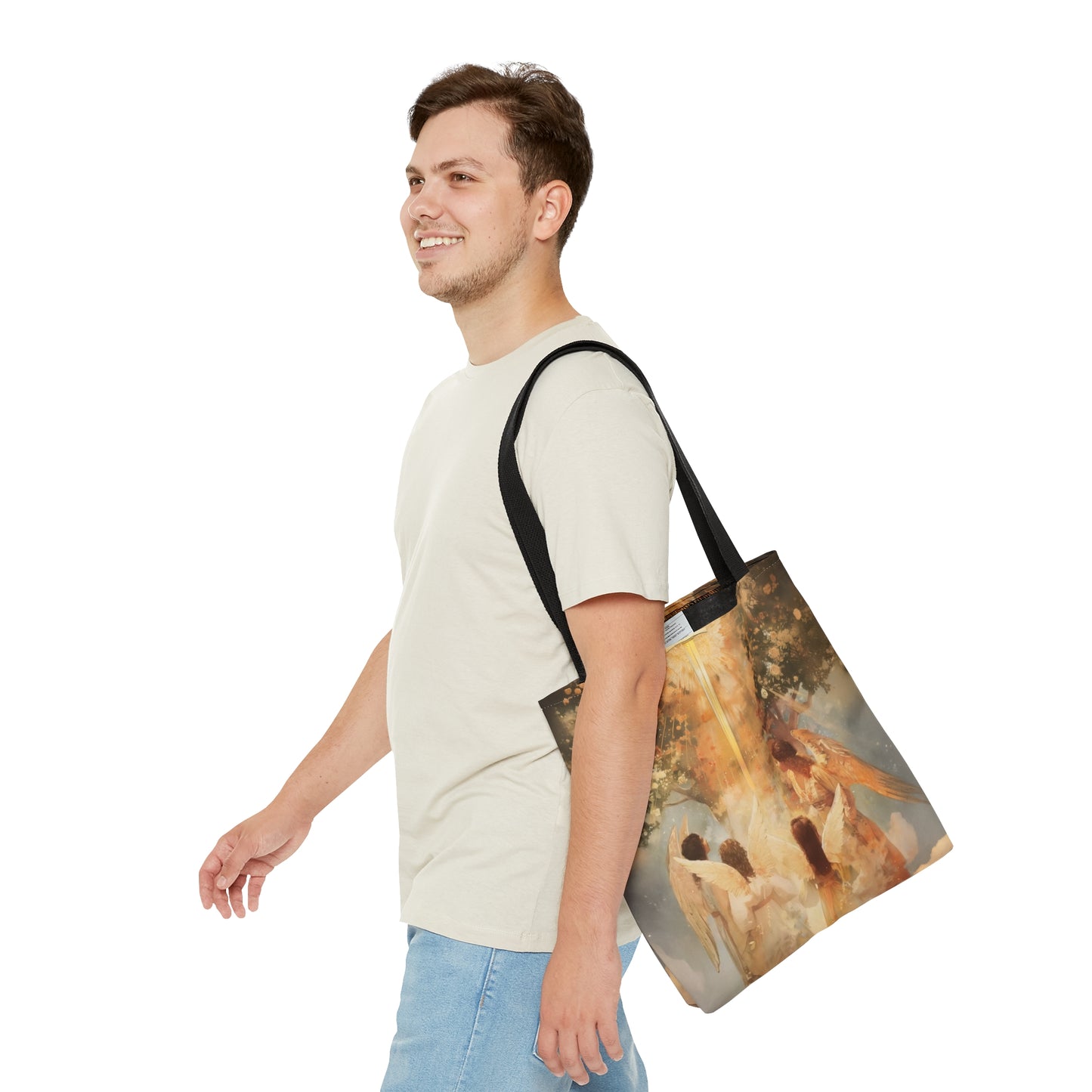 The Watchers of the First Dawn - Guardians of Eden - Tote Bag - Large Medium Small Faith Art Bag - Catholic Faith Purse