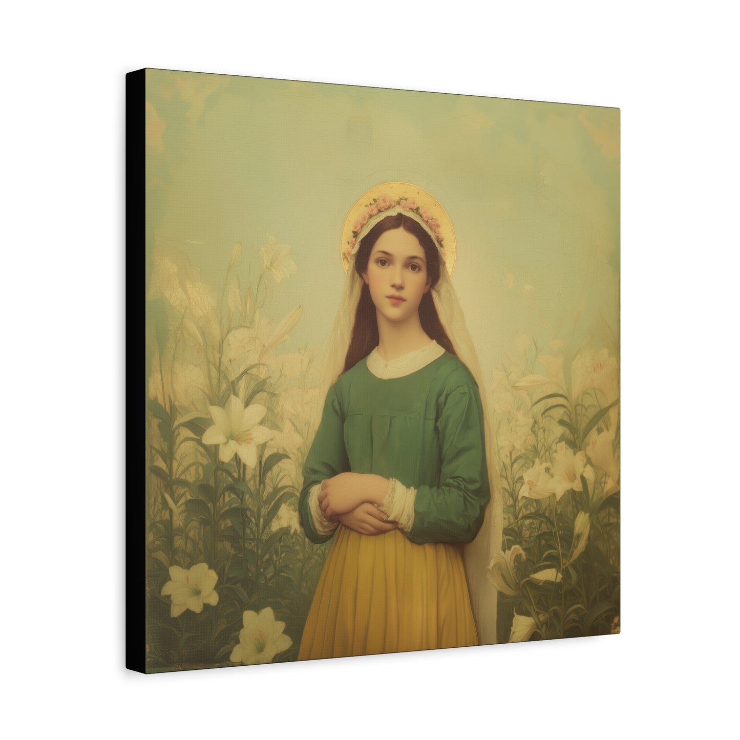 Saint Maria Goretti -  Museum Wrapped Canvas - Sanctified Souls Print - Religious Art for your Home - Catholic Patron Saint Art