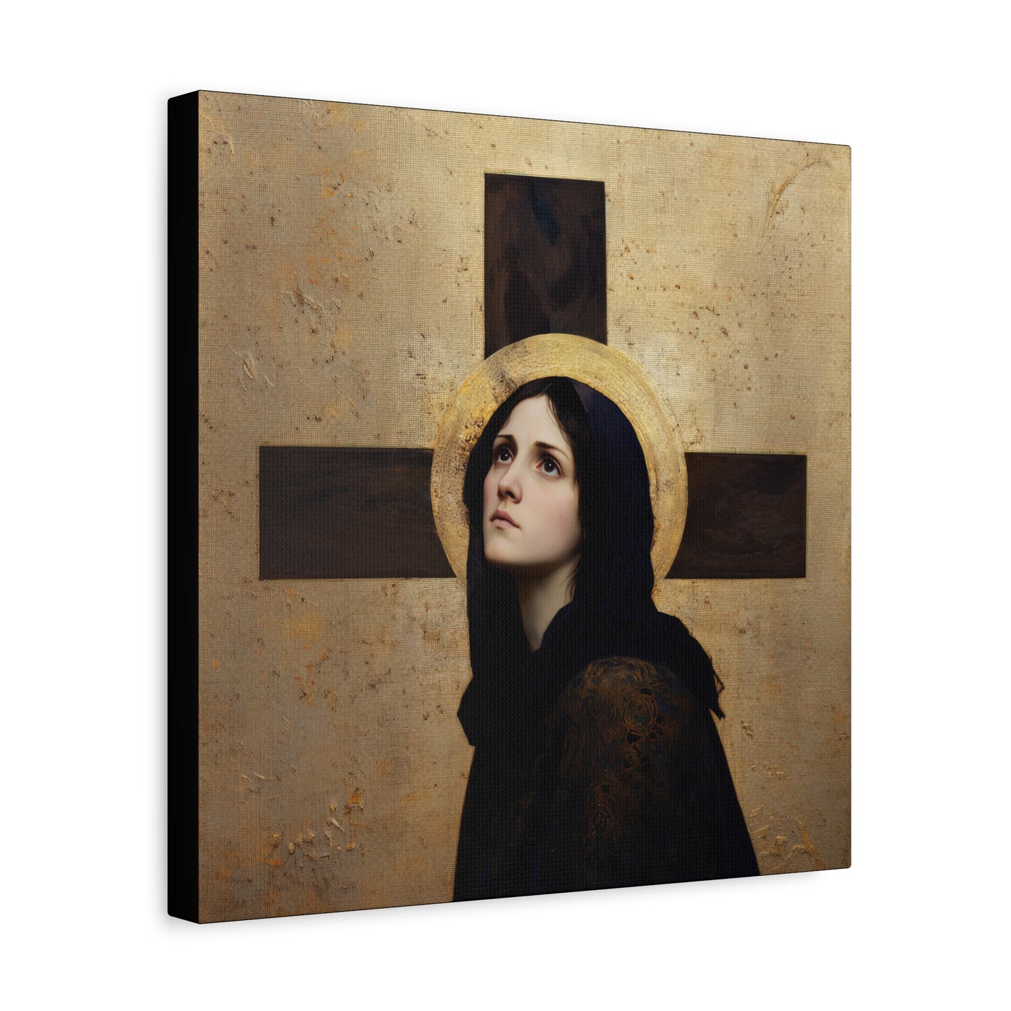 Our Lady of the Cross - Mother Mary  - Our Lady of the Crucifix - Marian Art - Gallery Wrapped Canvas - Print - Catholic Art Print