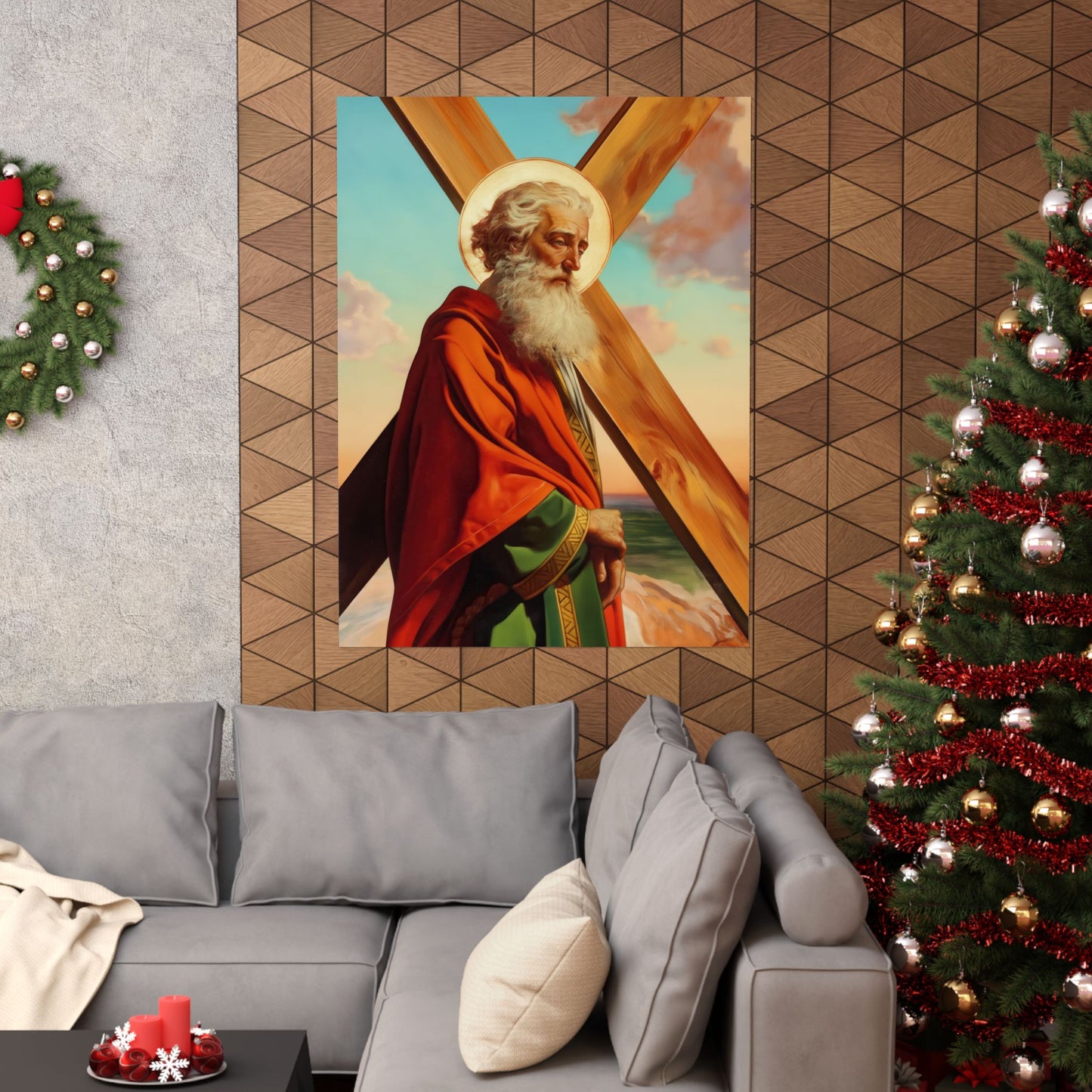 Saint Andrew the Apostle - Sanctified Souls Print - Multiple Sizes - Premium Posters - Catholic Art - Christian Home Decor Artwork