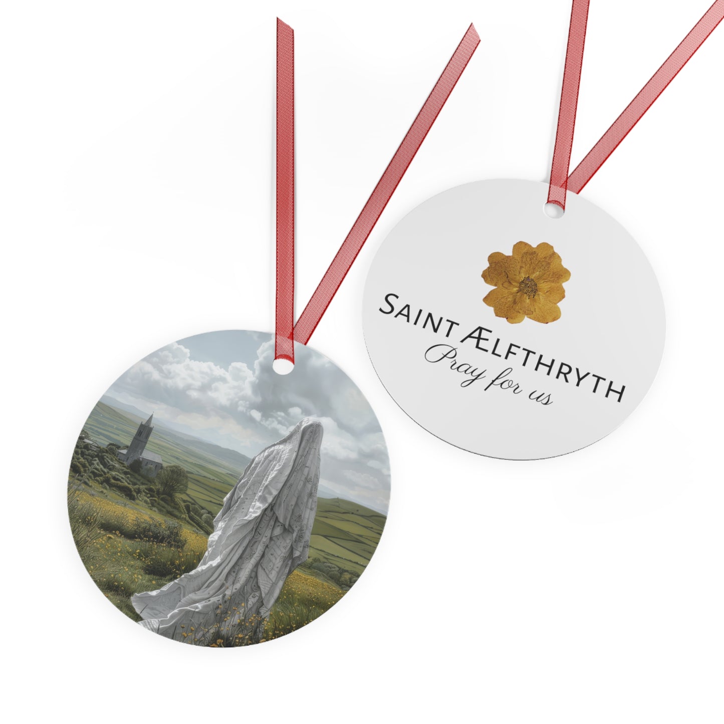 Saint Ælfthryth of Crowland / Saint Alfreda Metal Ornament - Religious Holiday Christmas Ornament and Keepsake - Catholic Keepsake