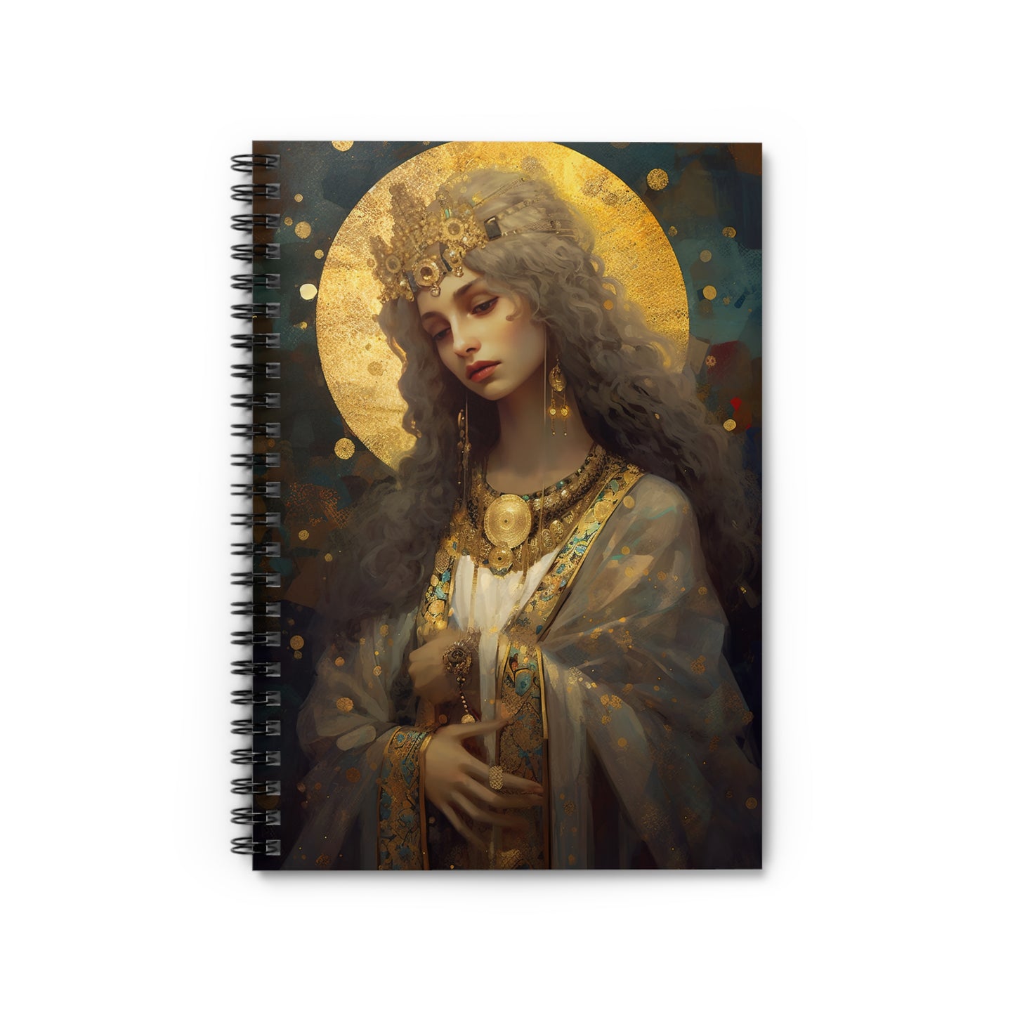 Saint Catherine of Alexandria Journal - Sanctified Souls Art - Religious Based Notebook - Spiral Notebook - Ruled Line