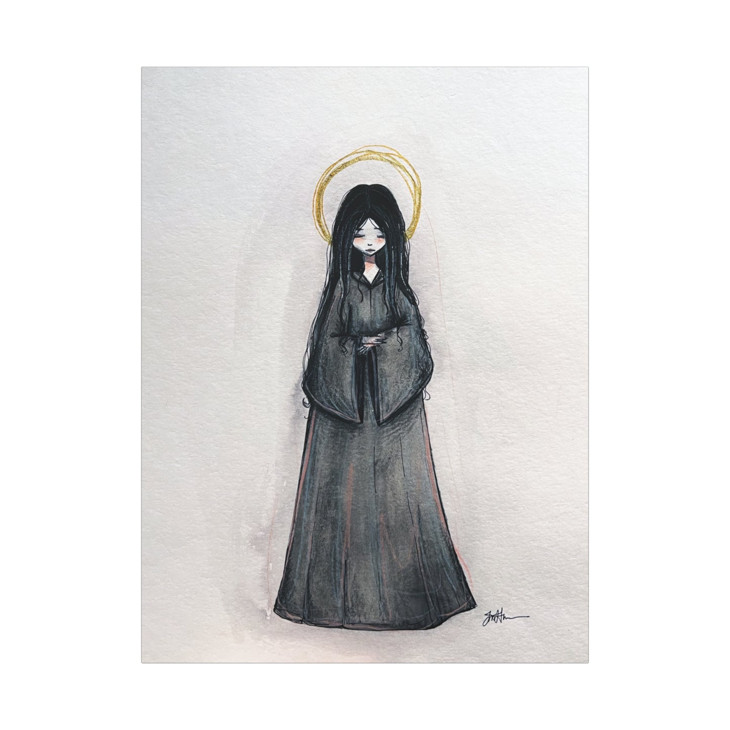 Blessed Mary Magdalen Kiota Hand-Drawn Catholic Canvas Print | Martyrs of Japan Sacred Art | Sanctified Solocosmo Religious Artwork