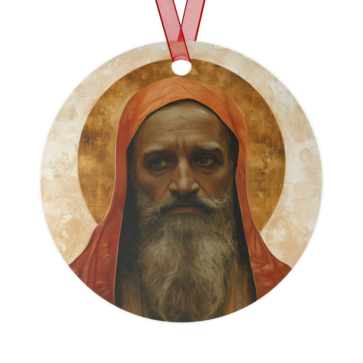 Saint Augustine of Hippo Metal Ornament - Religious Holiday Christmas Ornament and Keepsake - Double sided