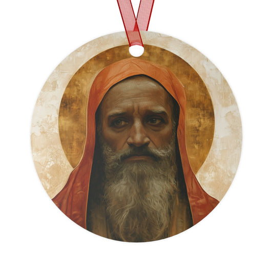 Saint Augustine of Hippo Metal Ornament - Religious Holiday Christmas Ornament and Keepsake - Double sided