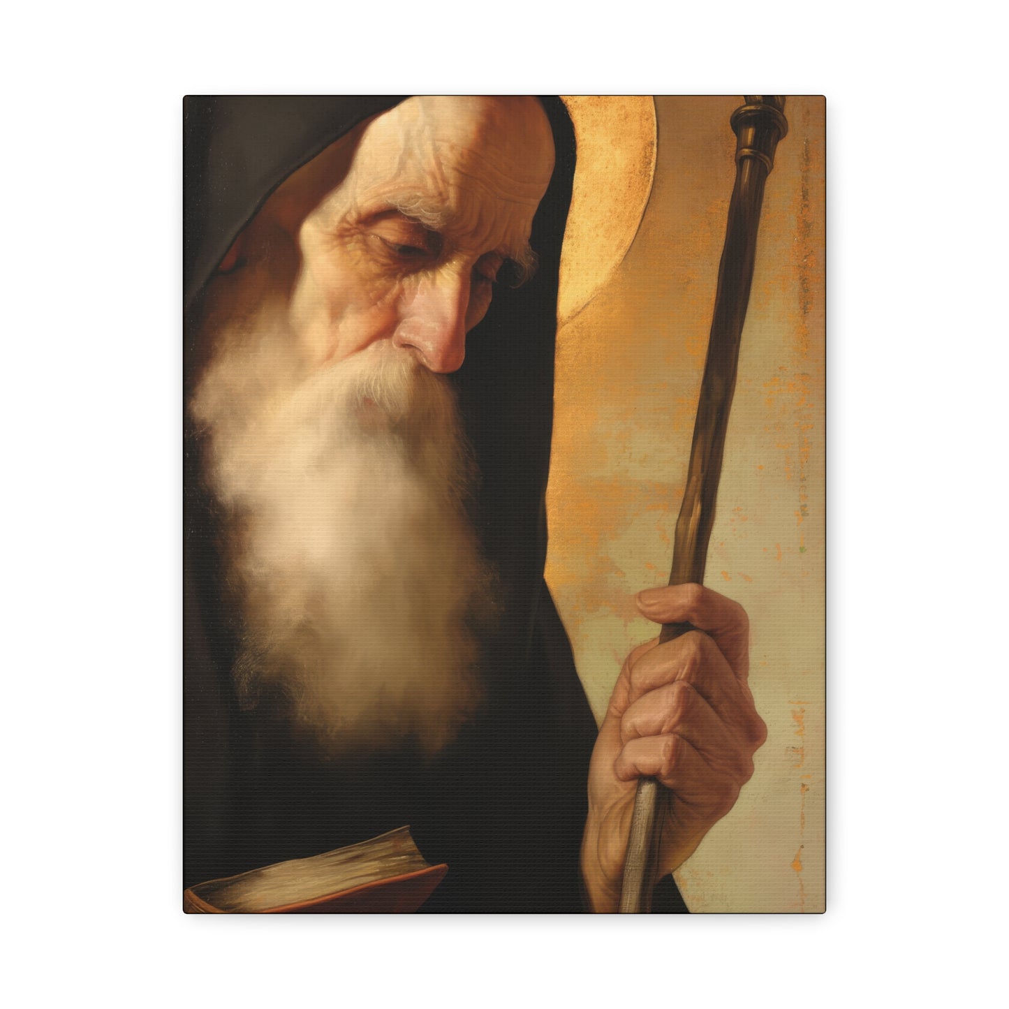 Saint Benedict - Museum Wrapped Canvas - Sanctified Souls Print - Religious Art for your Home