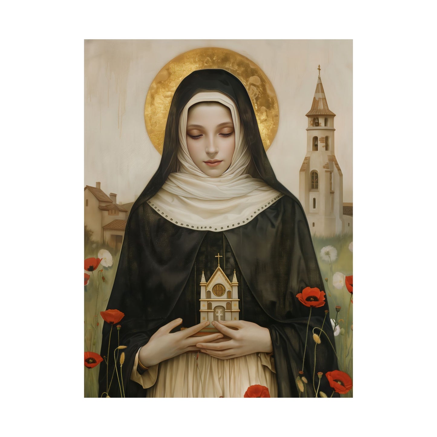 Saint Erentrude Poster Print - Sanctified Souls Print - Multiple Sizes - Premium Posters - Catholic Art for your home