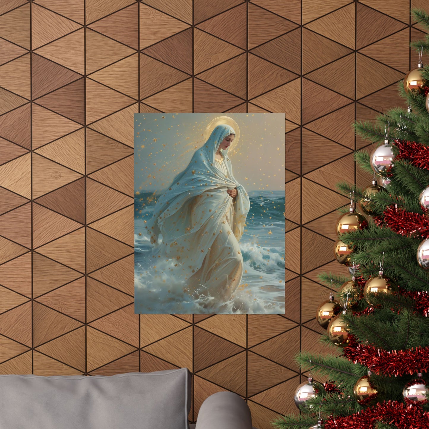 Guiding Light - Our Lady, Star of the Sea Oval Necklace - Sanctified Souls - Multiple Sizes - Premium Matte Posters - Religious Art Poster