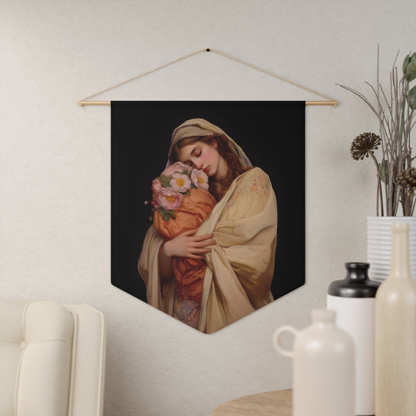 The Silent Cry of the Holy Innocents - The Feast of the Holy Innocents Pennant / Banner / Wall Hanging - Prayer art - Large 18" x 21"