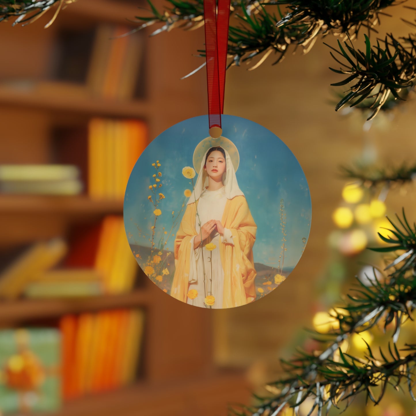 Saint Agatha Lin - Metal Ornament - Religious Holiday Christmas Ornament and Keepsake