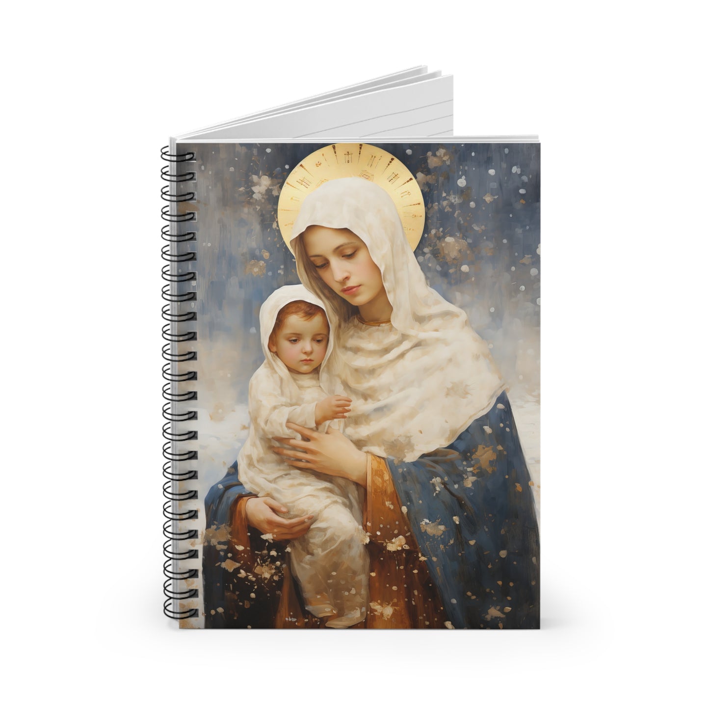 Winter's Grace : Our Lady of the Snows Journal - Sanctified Souls Art - Religious Based Notebook - Spiral Notebook - Ruled Line