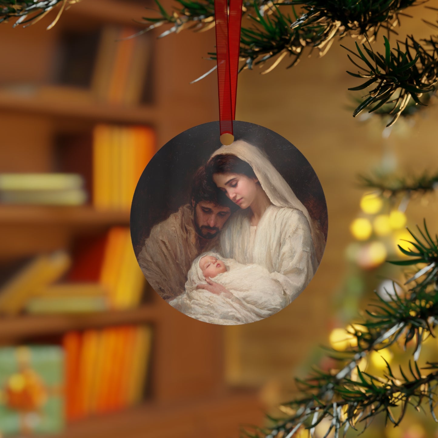 The Quiet Kingdom of the Holy Family - Metal Ornament - Religious Holiday Christmas Ornament and Keepsake