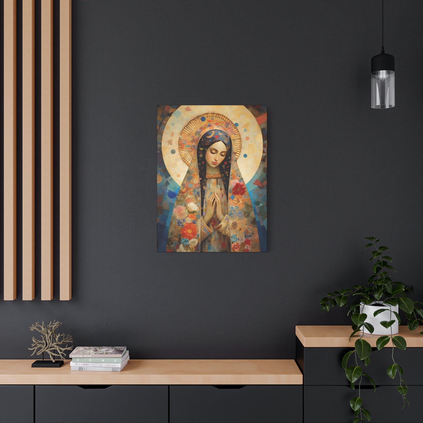 Lady of Guadalupe Icon of Love Museum Wrapped Canvas Print - Multiple Sizes - Catholic Home art