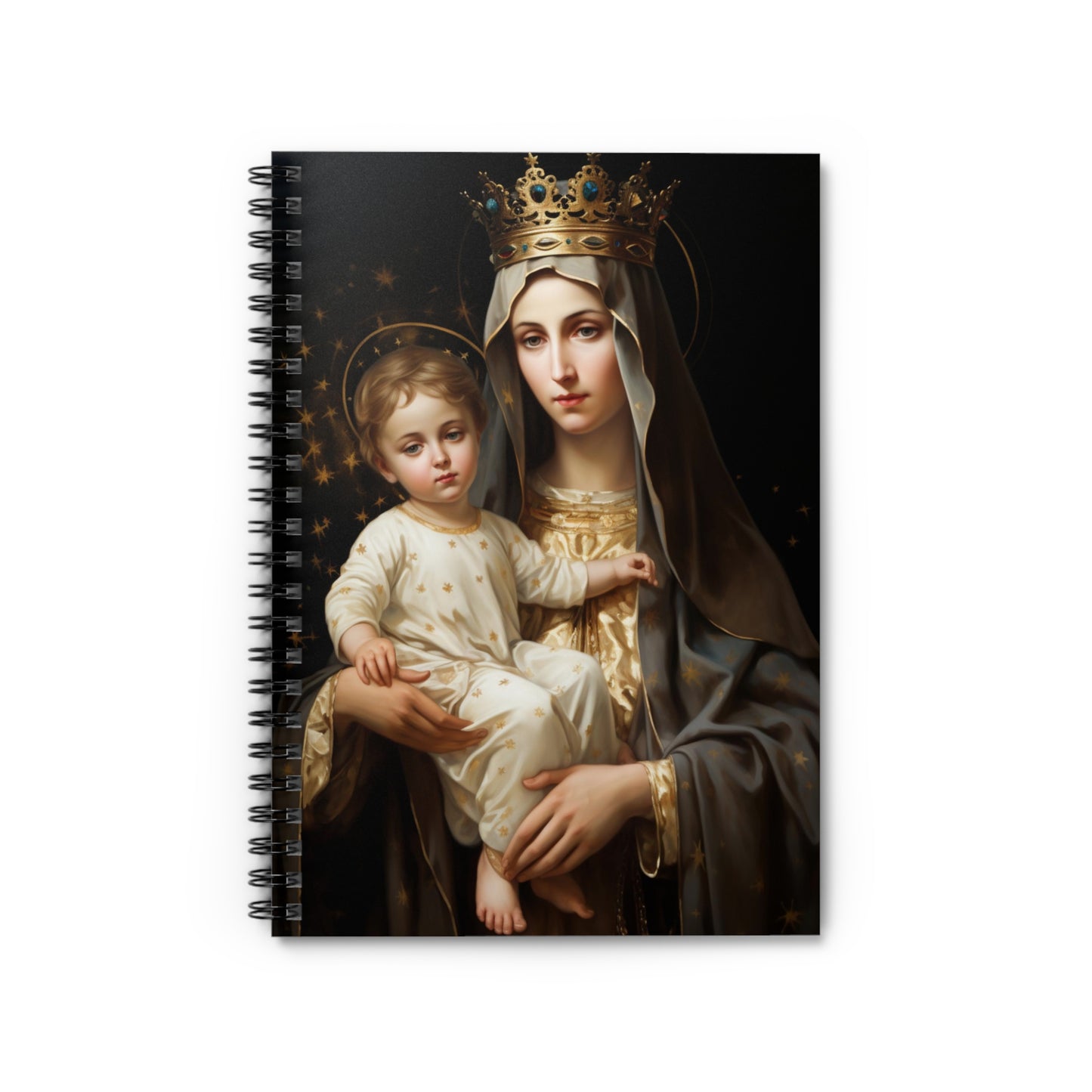 Our Lady of Mount Carmel - Sanctified Souls Art - Religious Based Notebook - Spiral Notebook - Ruled Line
