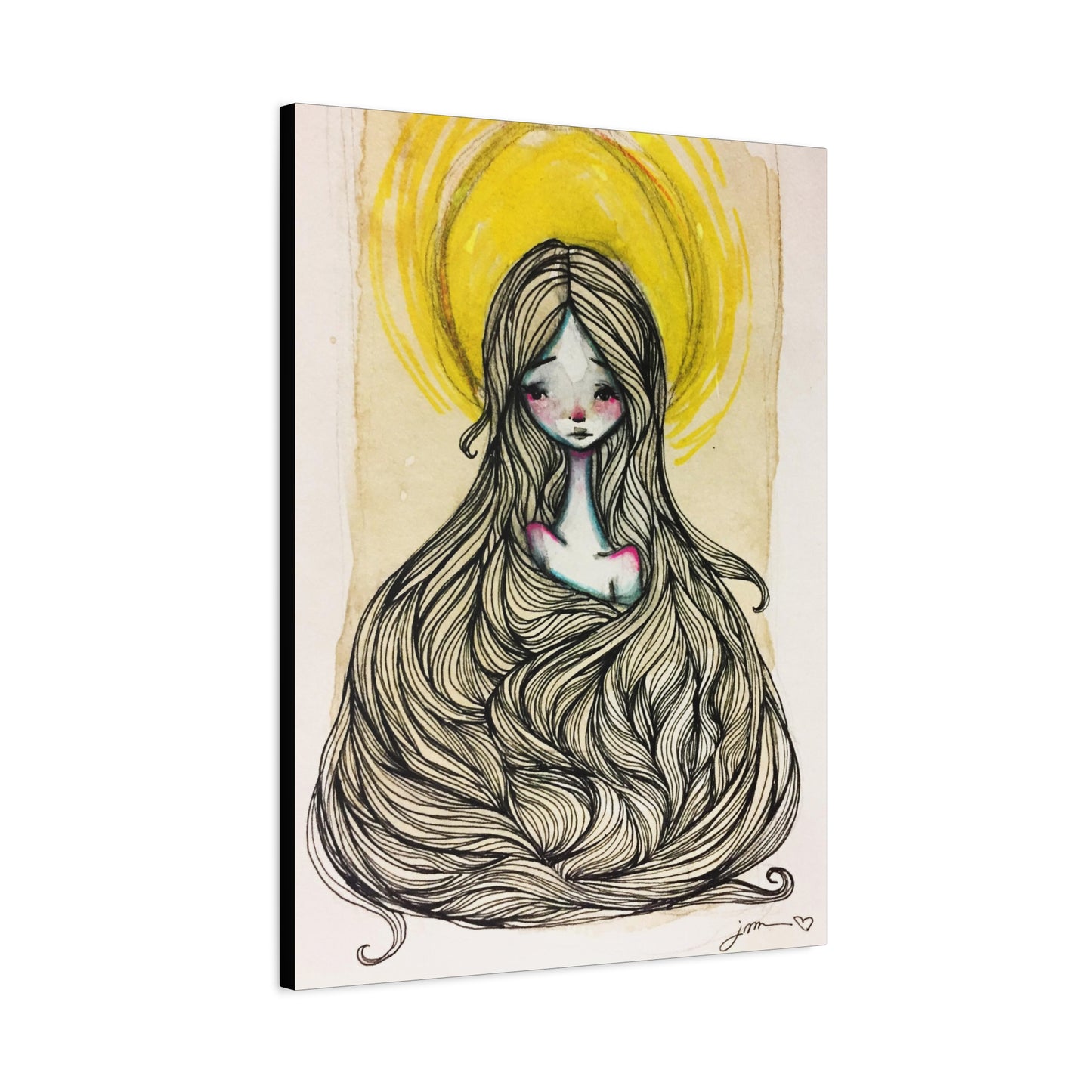 Saint Agatha of Sicily Canvas Print - Hand-Drawn Catholic Art Print | Christian Sacred Wall Art | Sanctified Solocosmo Religious Artwork