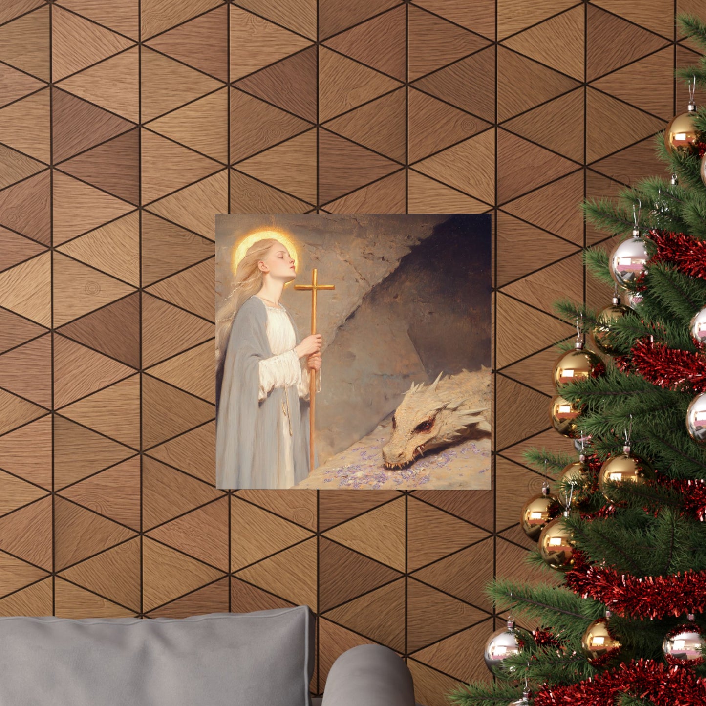 Saint Margaret of Antioch - Sanctified Souls Print - Multiple Sizes - Premium Posters - Catholic Art - Christian Home Decor Artwork