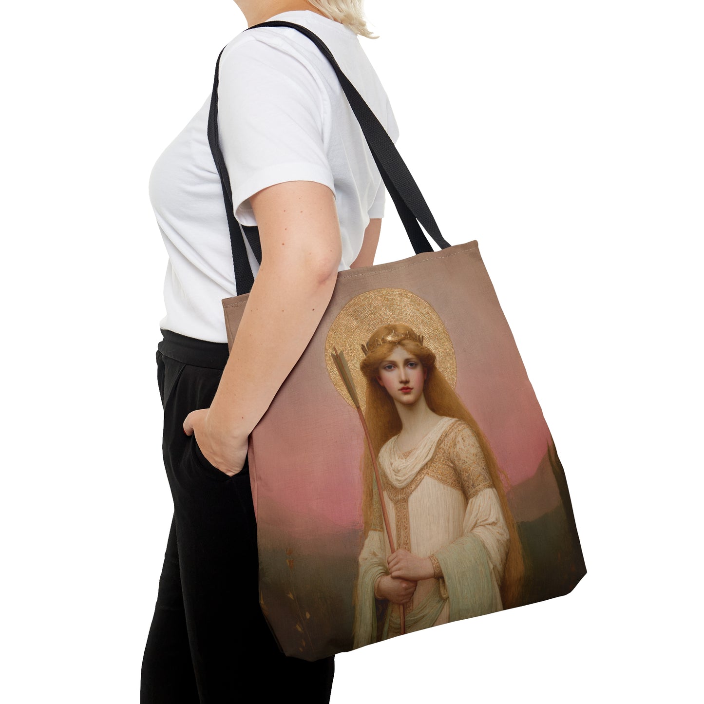 Saint Ursula - Tote Bag - Large Medium Small Faith Art Bag - Bible Study Faith Purse - Double Sided Prayer Tote