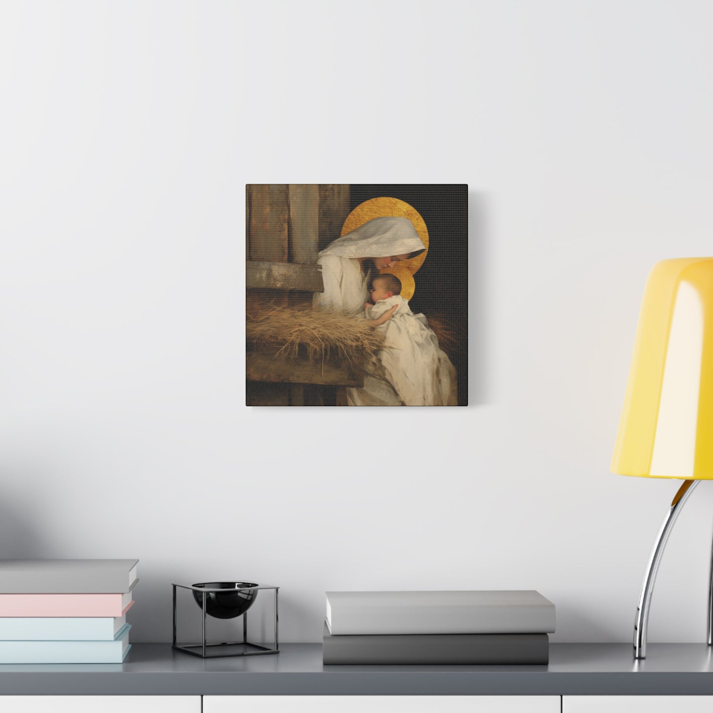 Our Lady of the Manger - Mother Mary and the Christ Child - Gallery Wrapped Canvas - Print - Religious Art for your Home - Catholic
