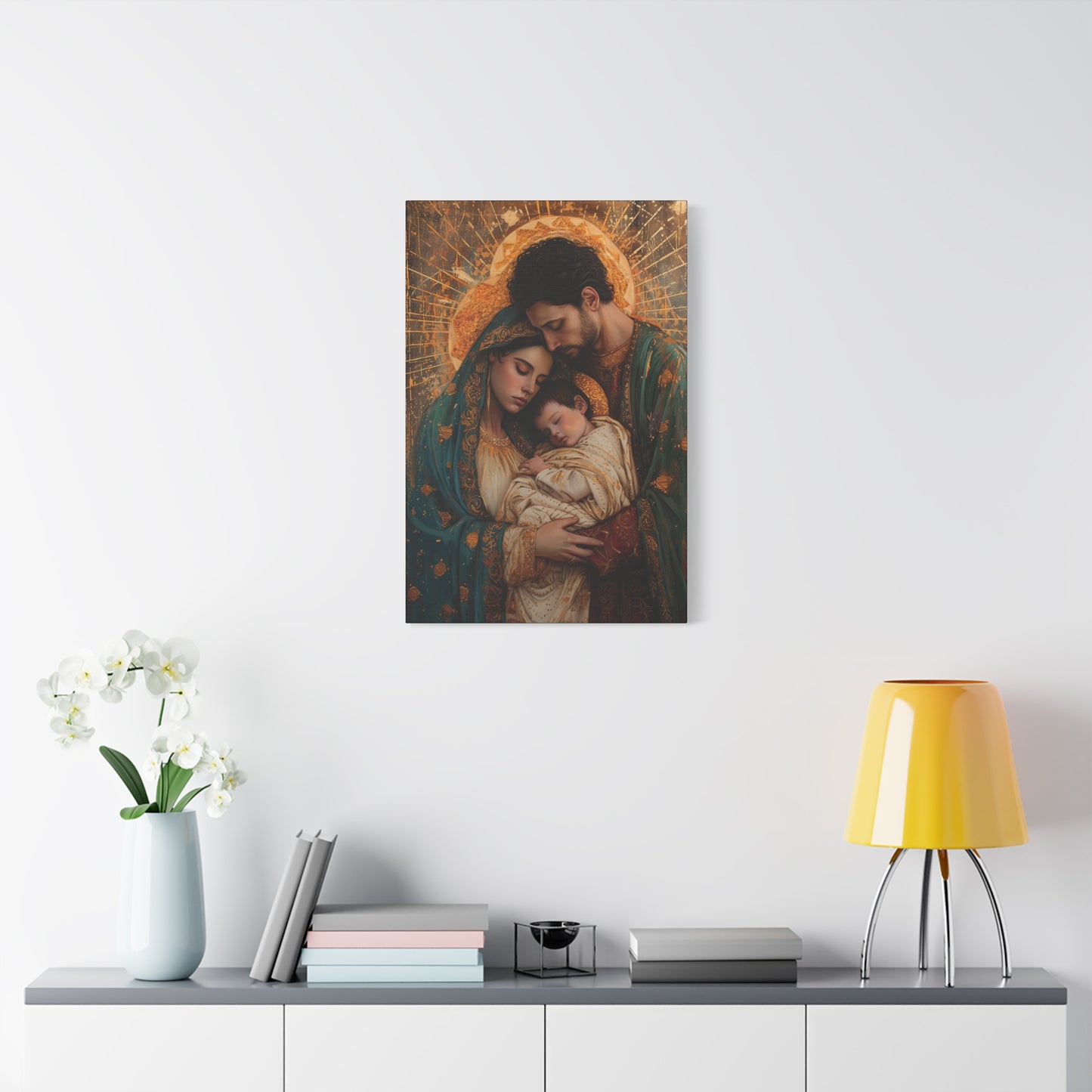 Divine Harmony - The Holy Family - Museum Wrapped Canvas - Sanctified Souls Print - Religious Art - Jesus, Mary and Joseph Art