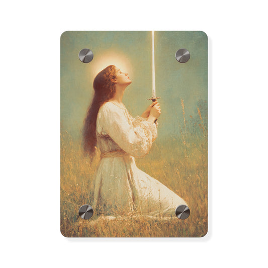 Saint Joan of Arc Wall Art Panel - Ready to Hang Acrylic Print - Catholic Saint Art - Patron Saint Print - No Frame needed