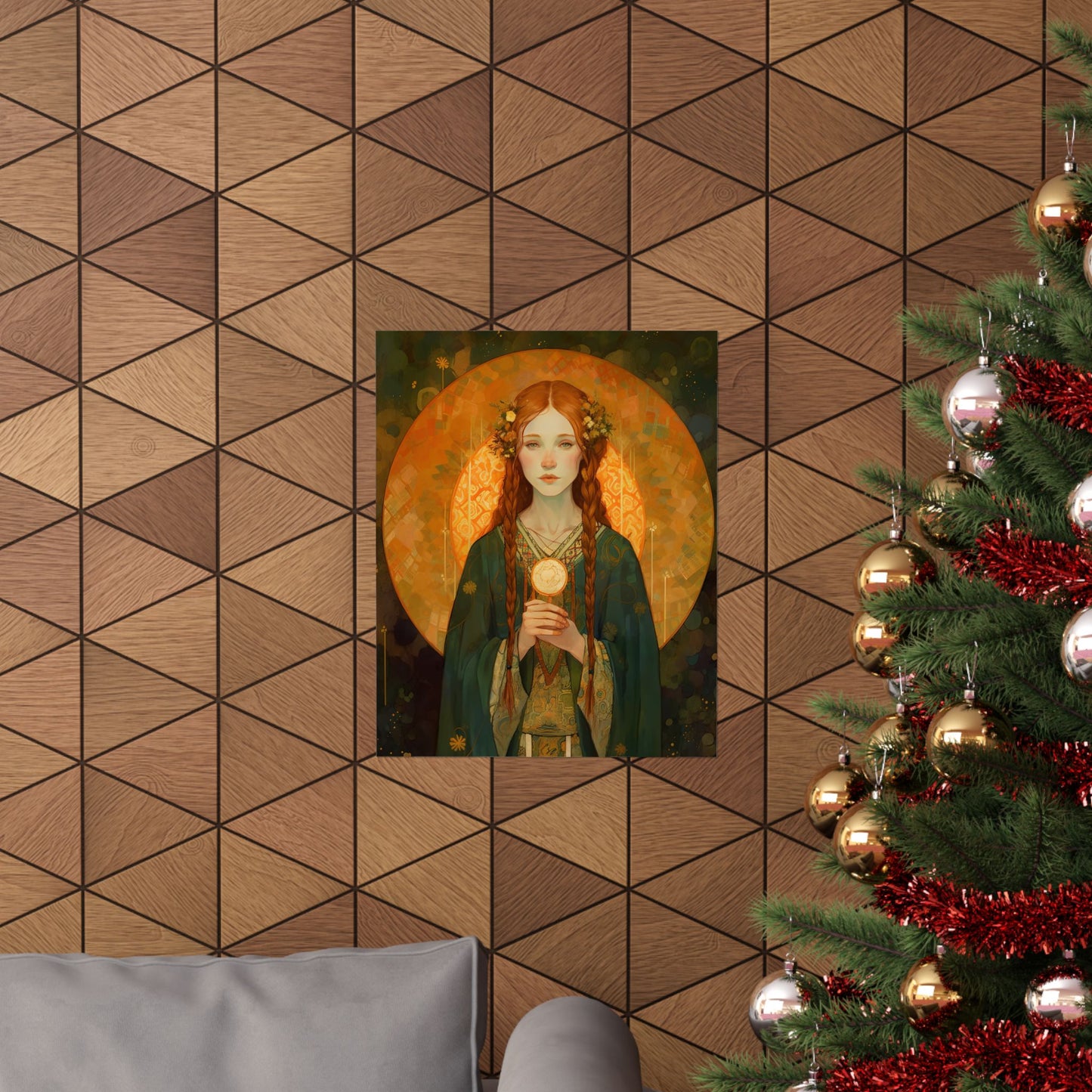 Saint Brigid of Ireland - Sanctified Souls Print - Multiple Sizes - Premium Matte Vertical Posters