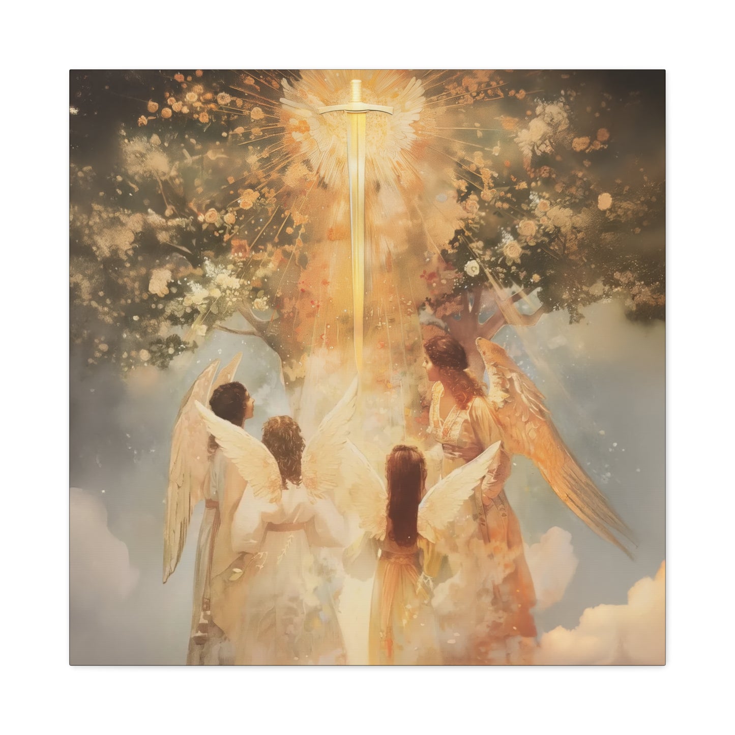 The Watchers of the First Dawn - Guardians of Eden - Gallery Wrapped Canvas - Print - Religious Art for your Home - Catholic Art