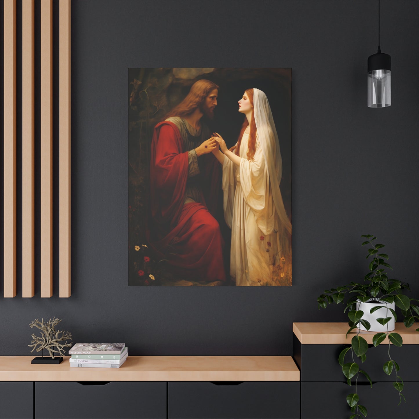 Revelation of Redemption Mary Magdalene and the Risen Christ - Gallery Wrapped Canvas - Sanctified Souls Print - Religious Art for your Home