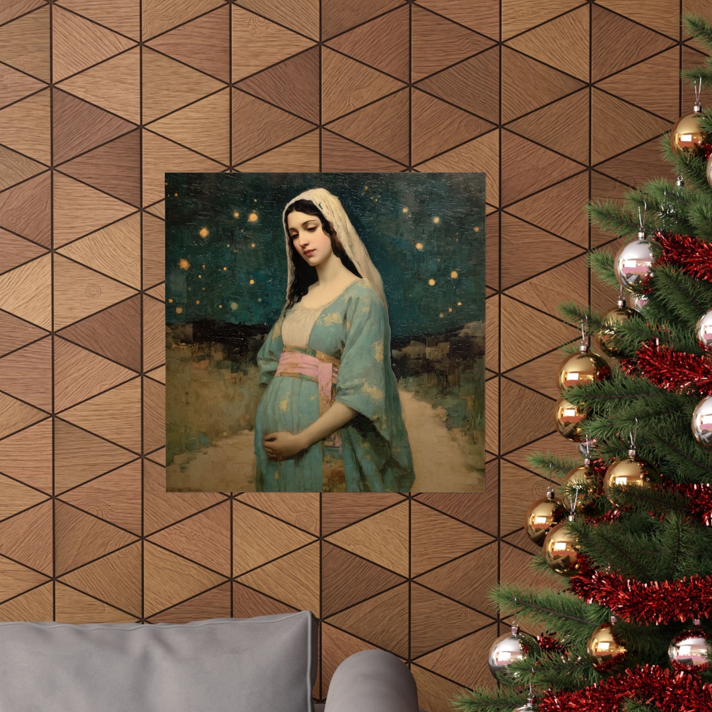 Our Lady of 'O' - Our Lady of Expectation - Mother Mary - Marian Art - Sanctified Souls Print - Multiple Sizes - Premium Vertical Posters
