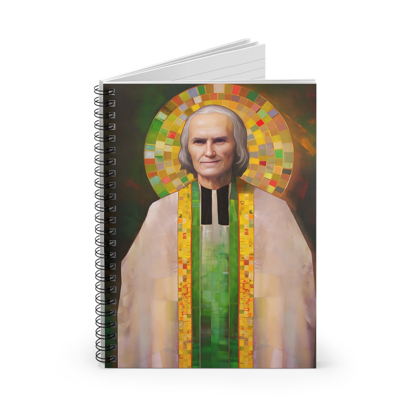 Saint John Vianney Journal - Sanctified Souls Art - Religious Based Notebook - Spiral Notebook - Ruled Line