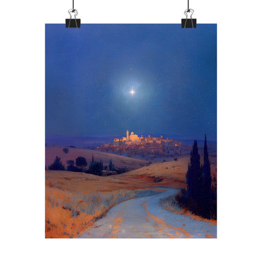 Bethlehem Wrapped in the Light of His Coming - Sanctified Souls Print - Multiple Sizes - Premium Matte Vertical Posters