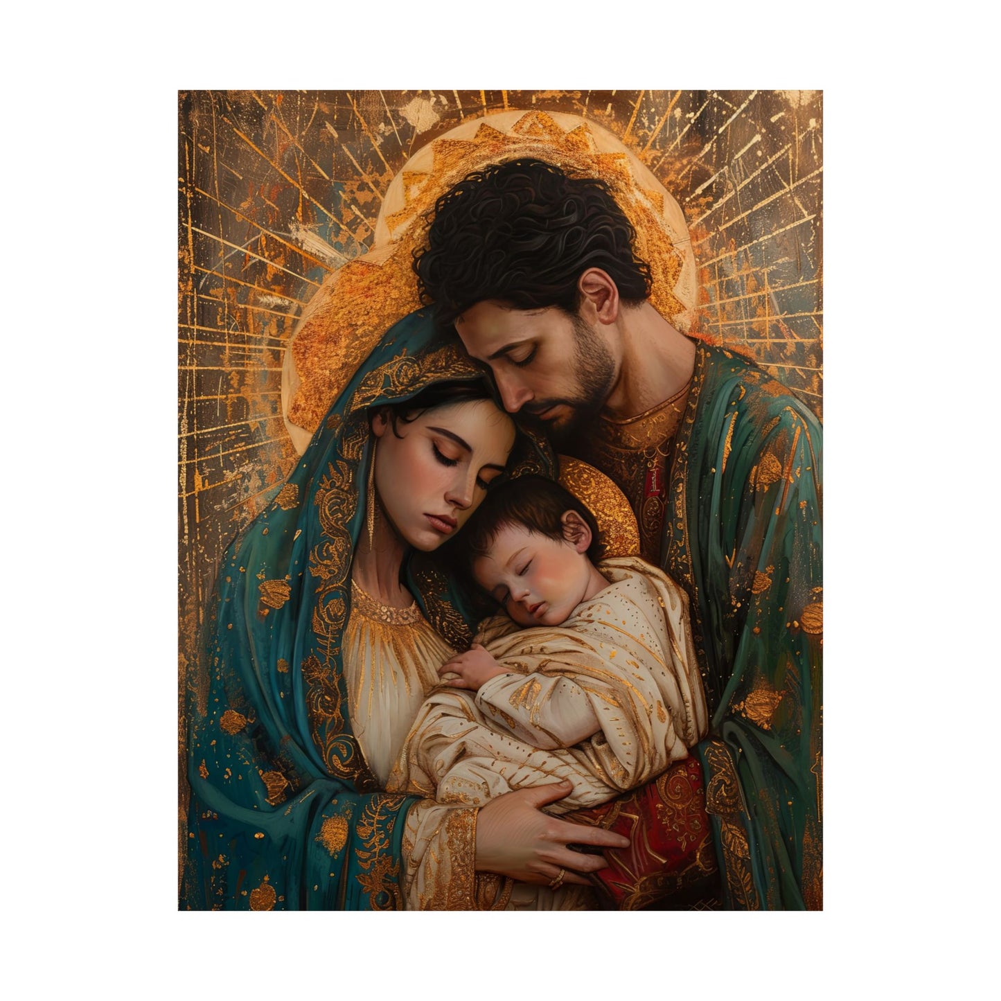 Divine Harmony - The Holy Family - Sanctified Souls Print - Multiple Sizes - Premium Matte Vertical Posters - Jesus, Mary, Joseph