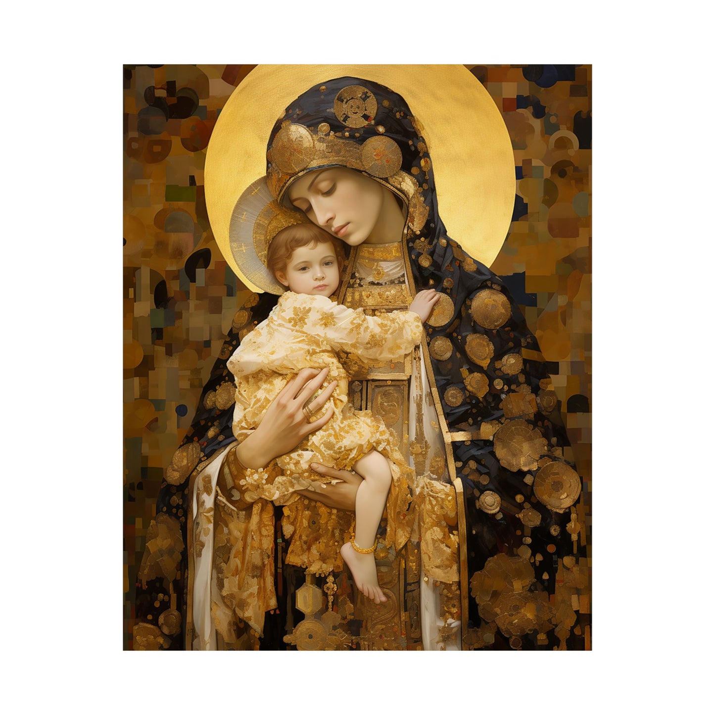 The Light of Love - Print - Sanctified Souls Print - Multiple Sizes - Premium Matte Vertical Posters - Madonna and the Christ Child