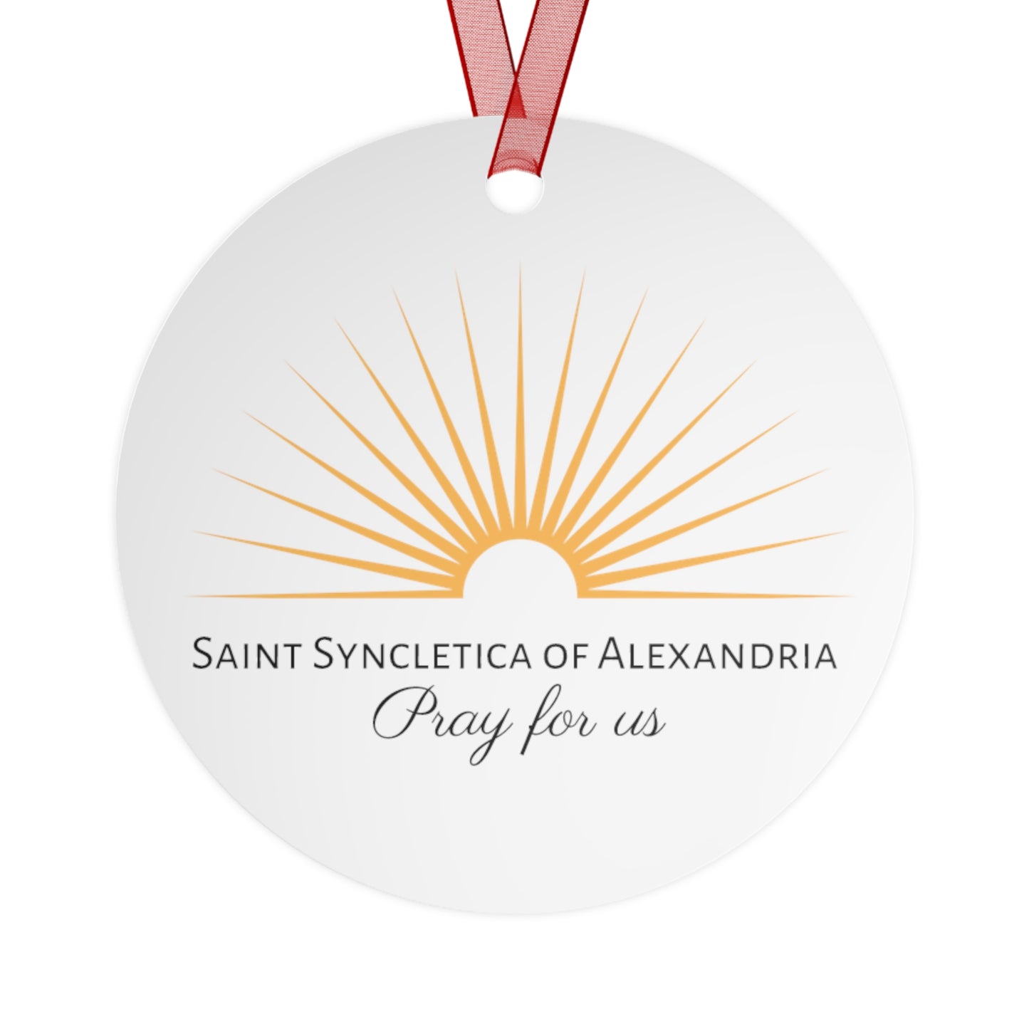 Saint Syncletica of Alexandria - Desert Mother Metal Ornament - Religious Holiday Christmas Ornament and Keepsake - Prayer Ornament