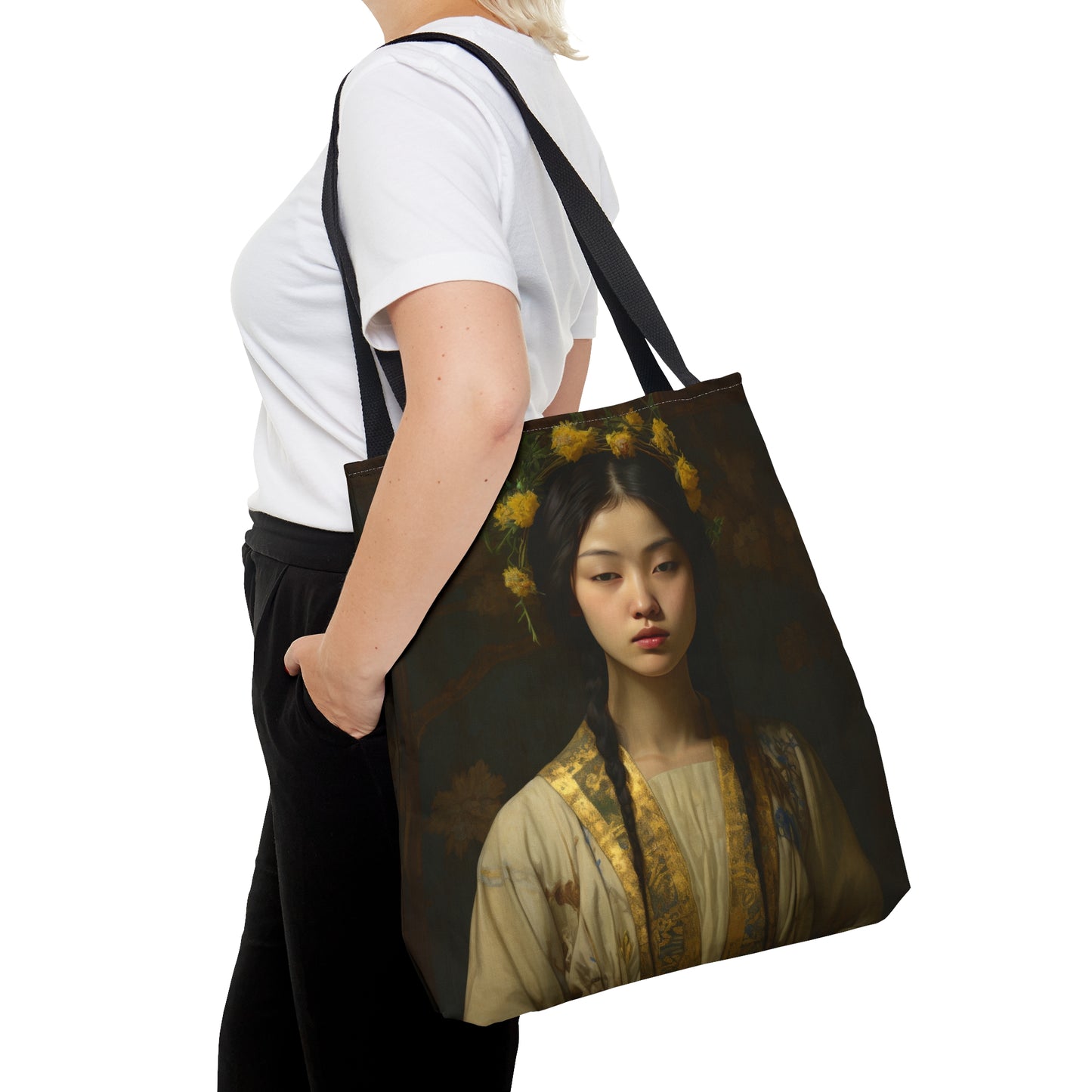 Saint Agatha Lin Tote Bag - Purse - Three sizes - Large Medium Small Faith Art Bag - Catholic faith inspired carry-all purse - Double Sided
