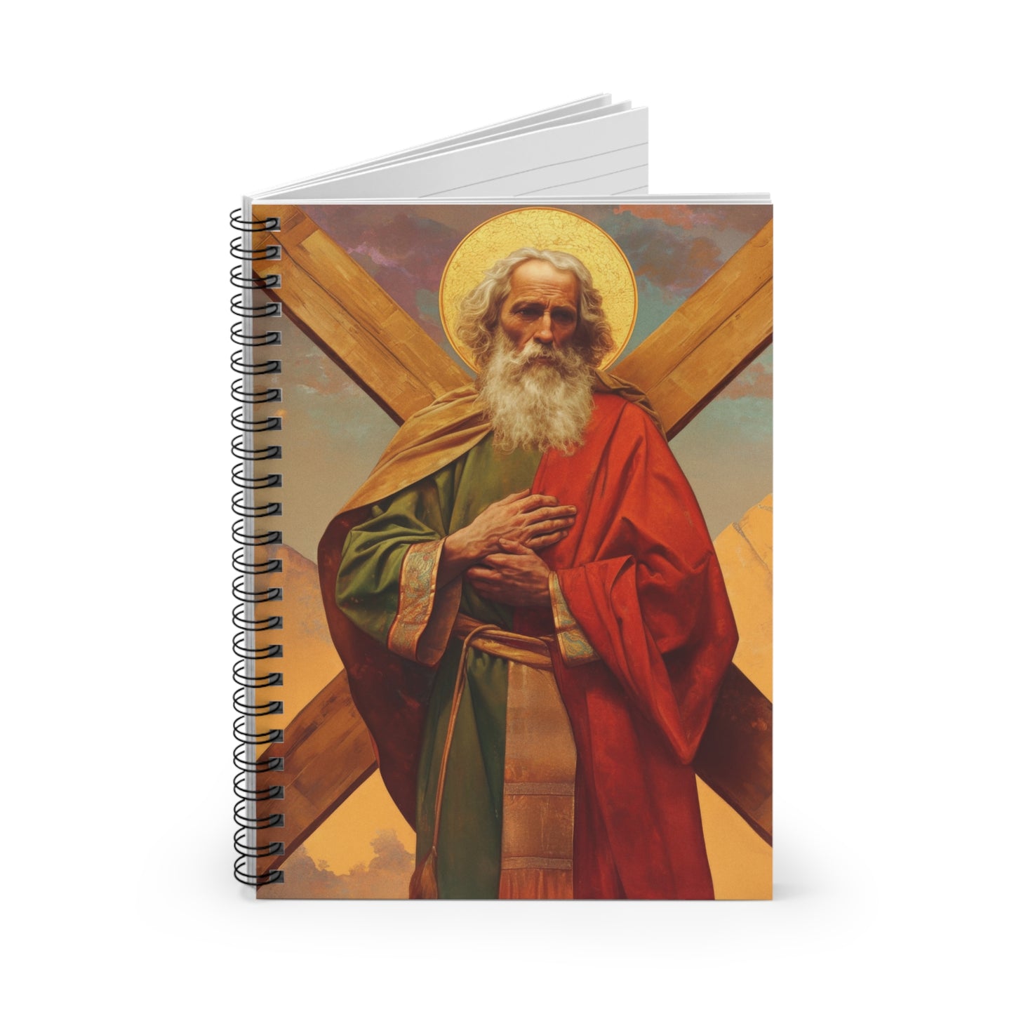 Saint Andrew the Apostle - Journal - Sanctified Souls Art - Religious Based Notebook - Spiral Notebook - Ruled Line