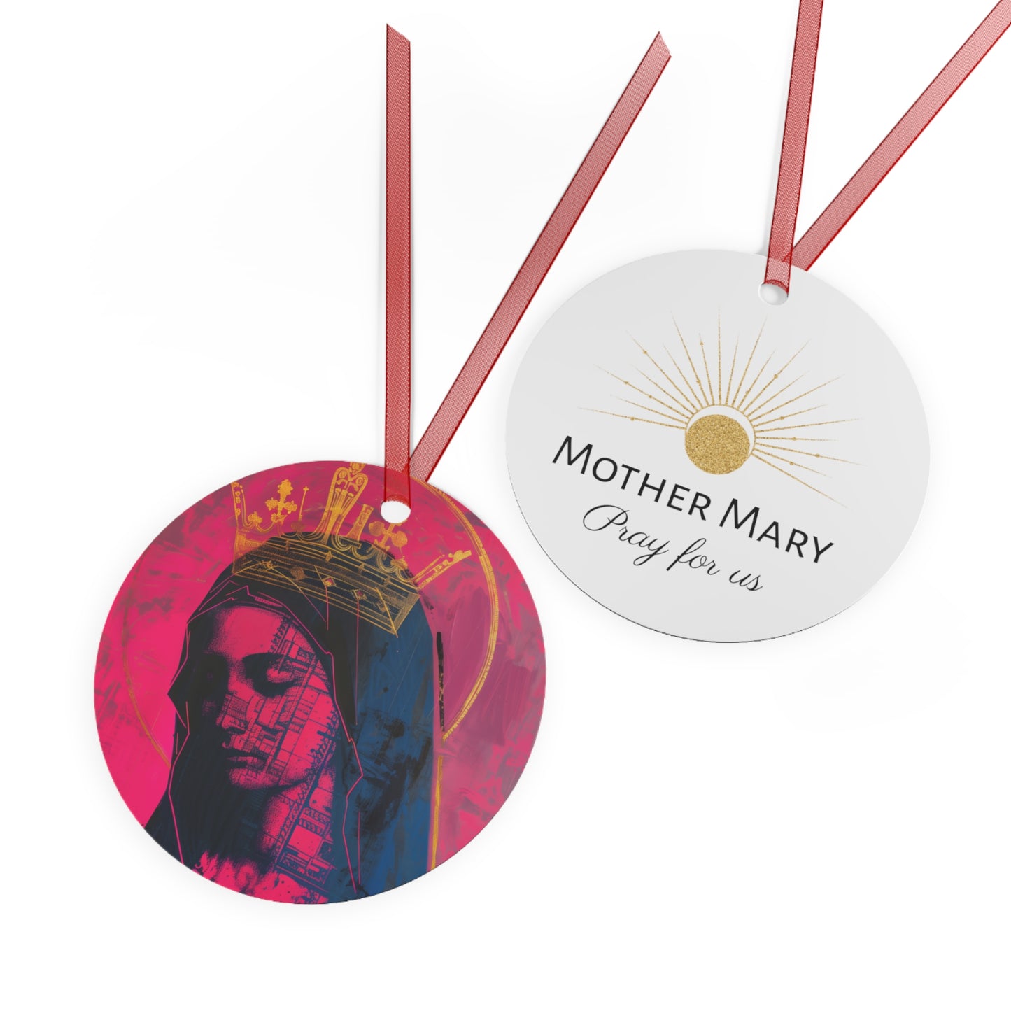 Mary, Mother of God - Source of Consolation Metal Ornament - Religious Holiday Christmas Ornament and Keepsake - Catholic Keepsake