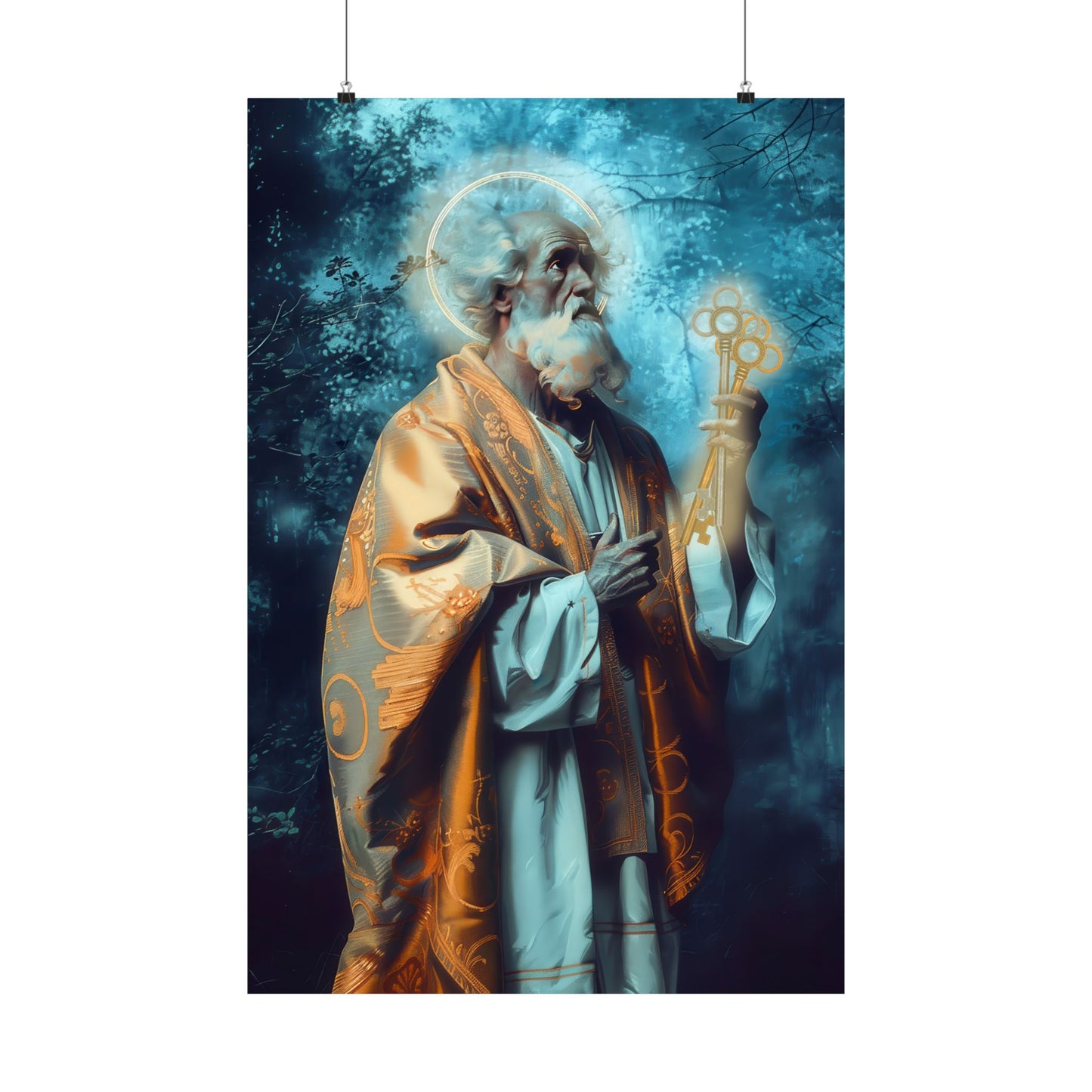 Saint Peter Poster Print - Sanctified Souls Print - Multiple Sizes - Premium Posters - Catholic Art for your home - Keys to Heaven
