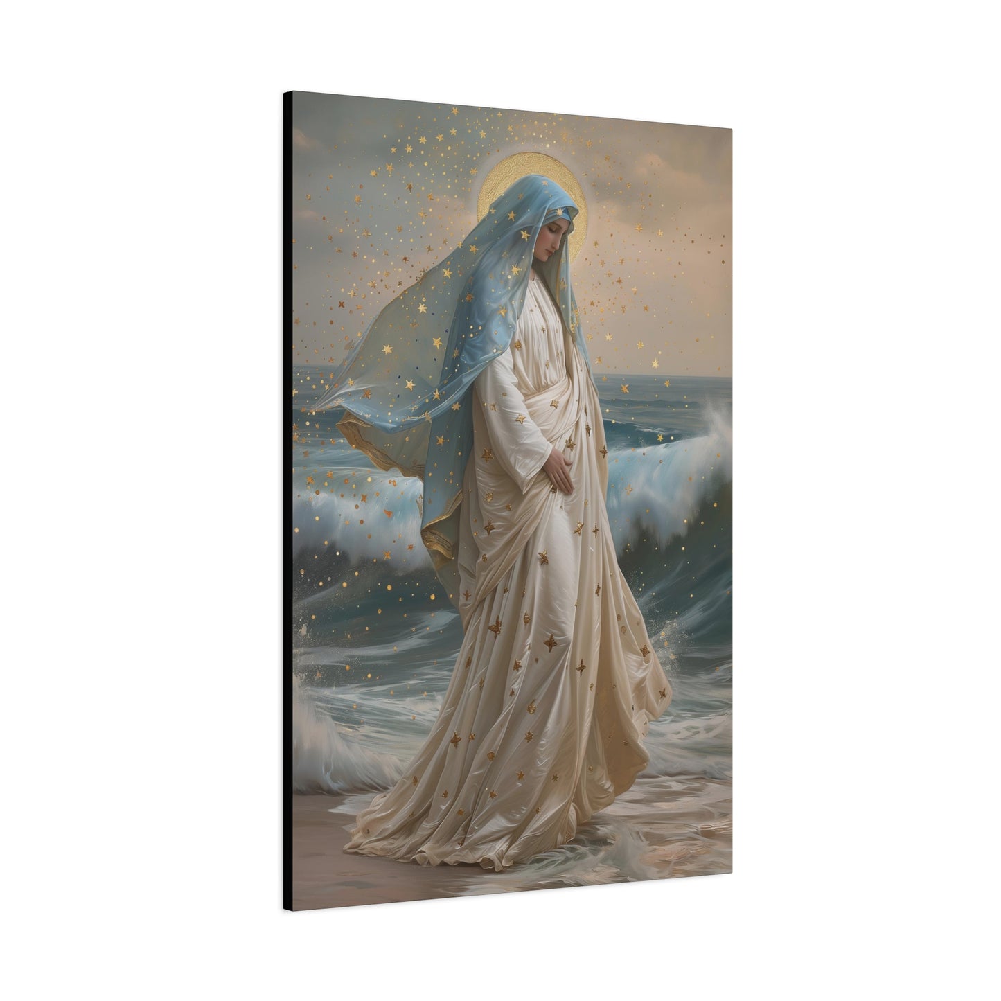 Ocean's Embrace - Devotion to Our Lady - Musseum Wrapped Canvas - Sanctified Souls - Religious Art for your Home - Our Lady Star of the Sea