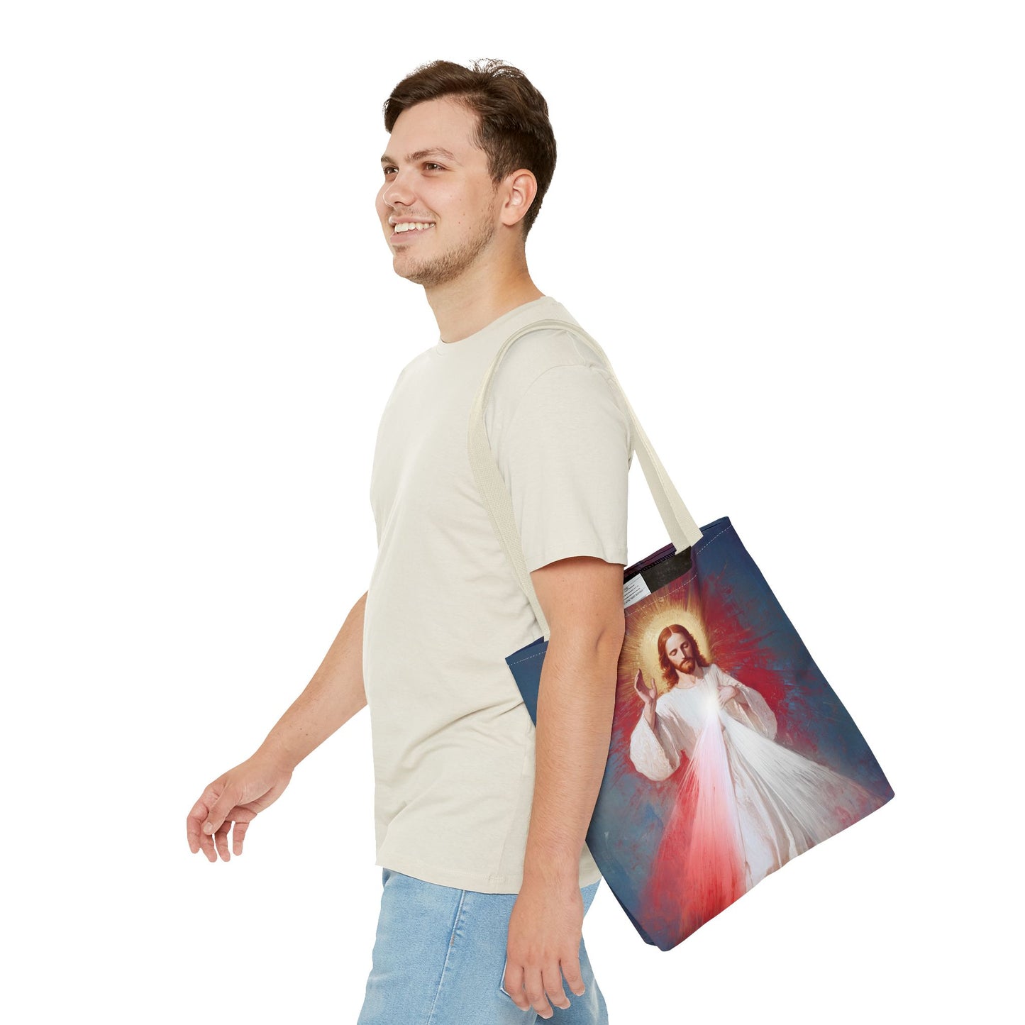 The Divine Mercy - Our Lord Jesus Christ - Tote Bag - Large Medium Small Faith Art Bag - Re-usable Tote Purse - Double Sided