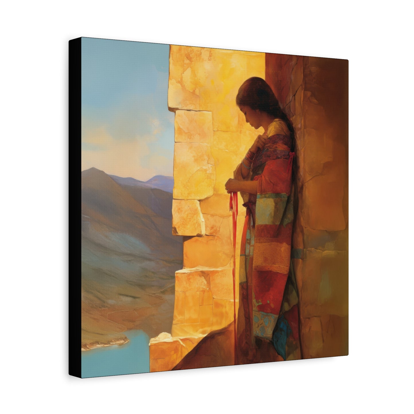 A Thread Through the Line of Christ - Rahab Museum Wrapped Canvas - Sanctified Souls Print -Based on Klimt's The Kiss