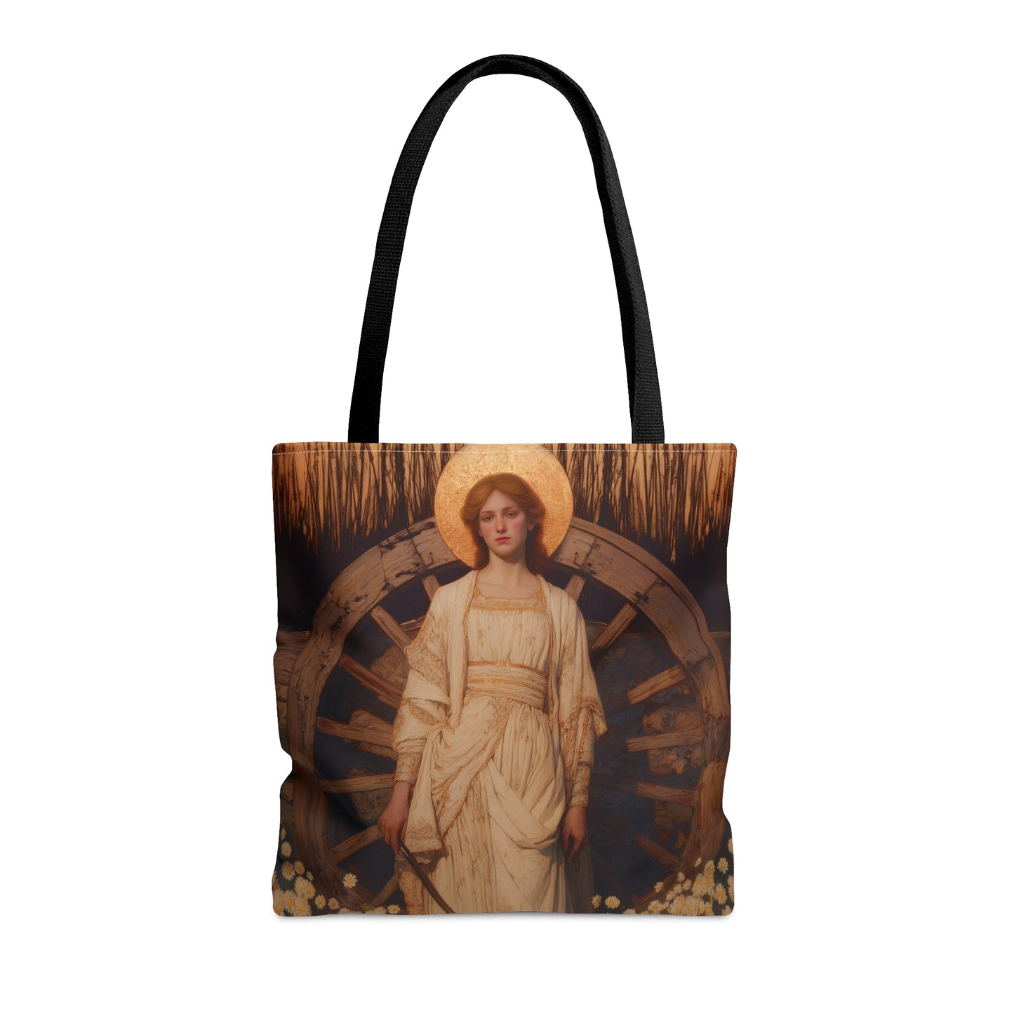 Saint Catherine of Alexandria - Tote Bag - Large Medium Small Faith Art Bag - Bible Study Faith Purse - Double Sided