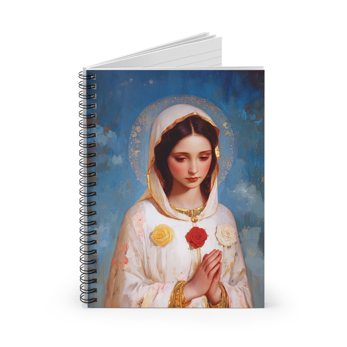Rosa Mystica - Mystical Rose - Mother Mary - Marian Art - Journal - Sanctified Souls Art - Religious Based Notebook - Spiral